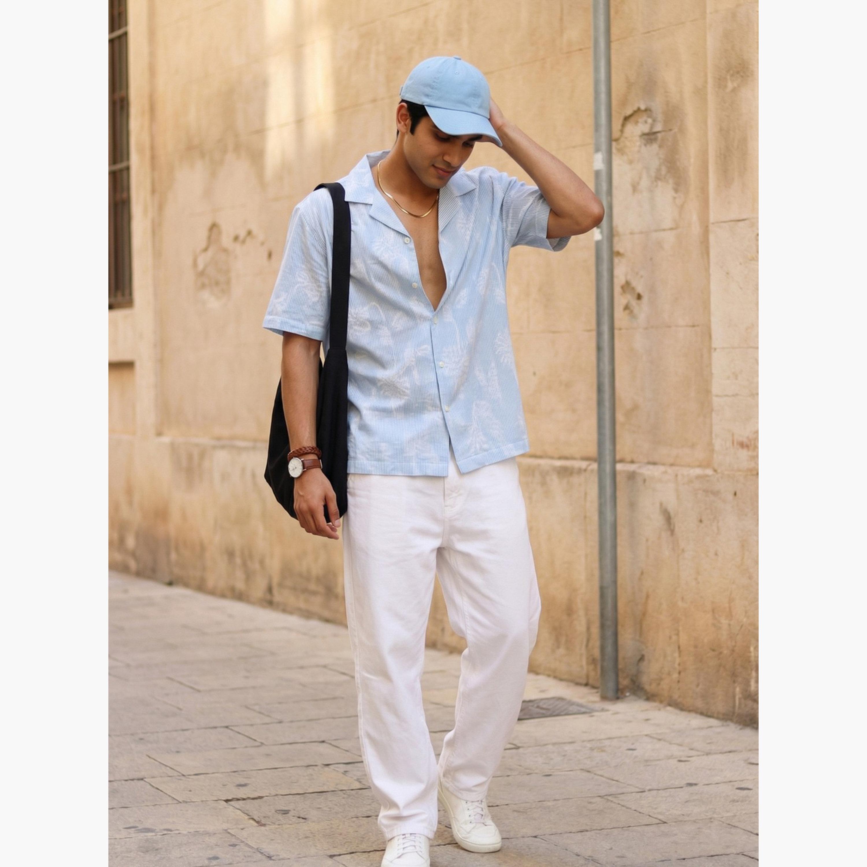 ترولوم & × ستايلي - قميص رجالي كاجوال مريح مطبوع عليه زهور-men-clothing-shirts-image-3