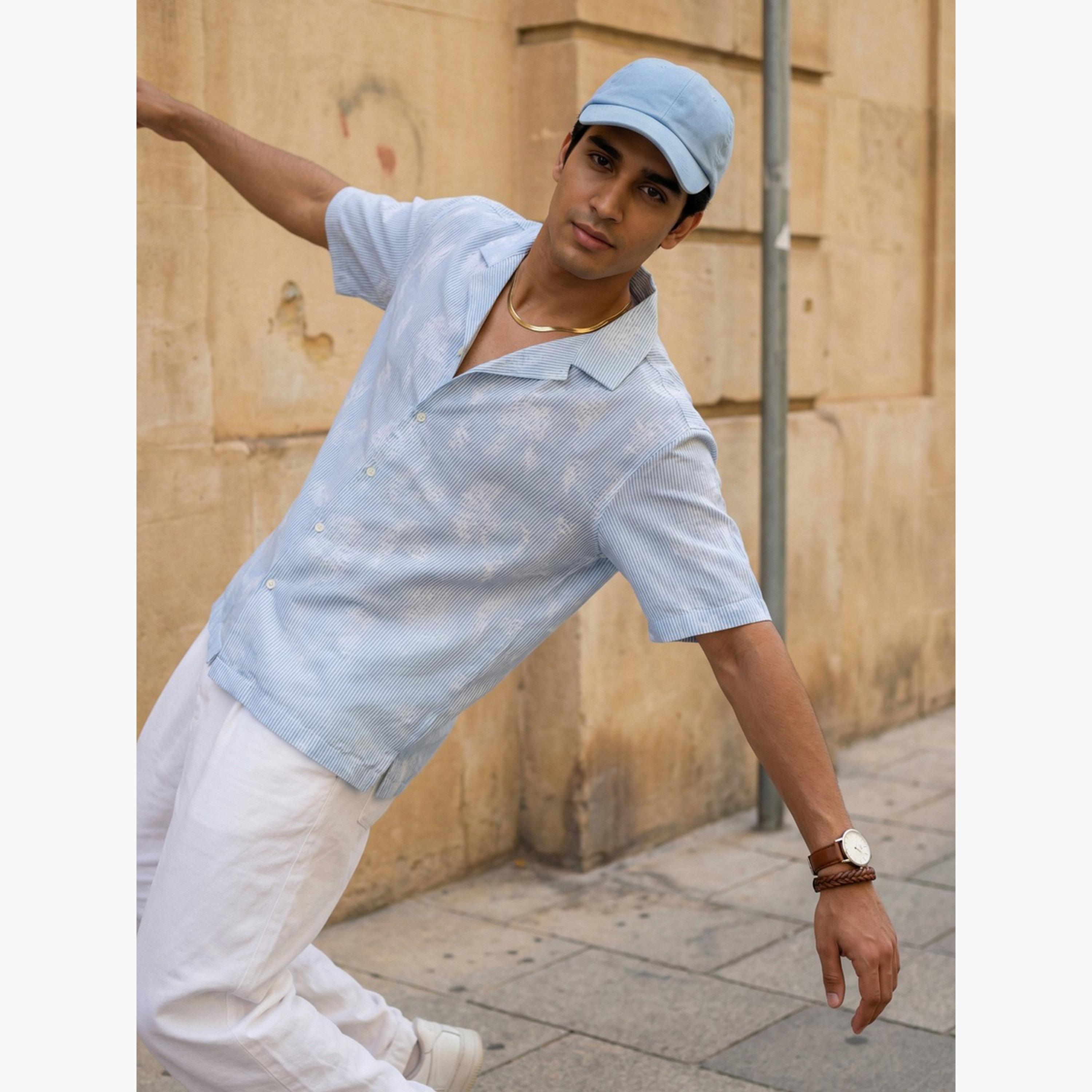 ترولوم & × ستايلي - قميص رجالي كاجوال مريح مطبوع عليه زهور-men-clothing-shirts-image-4