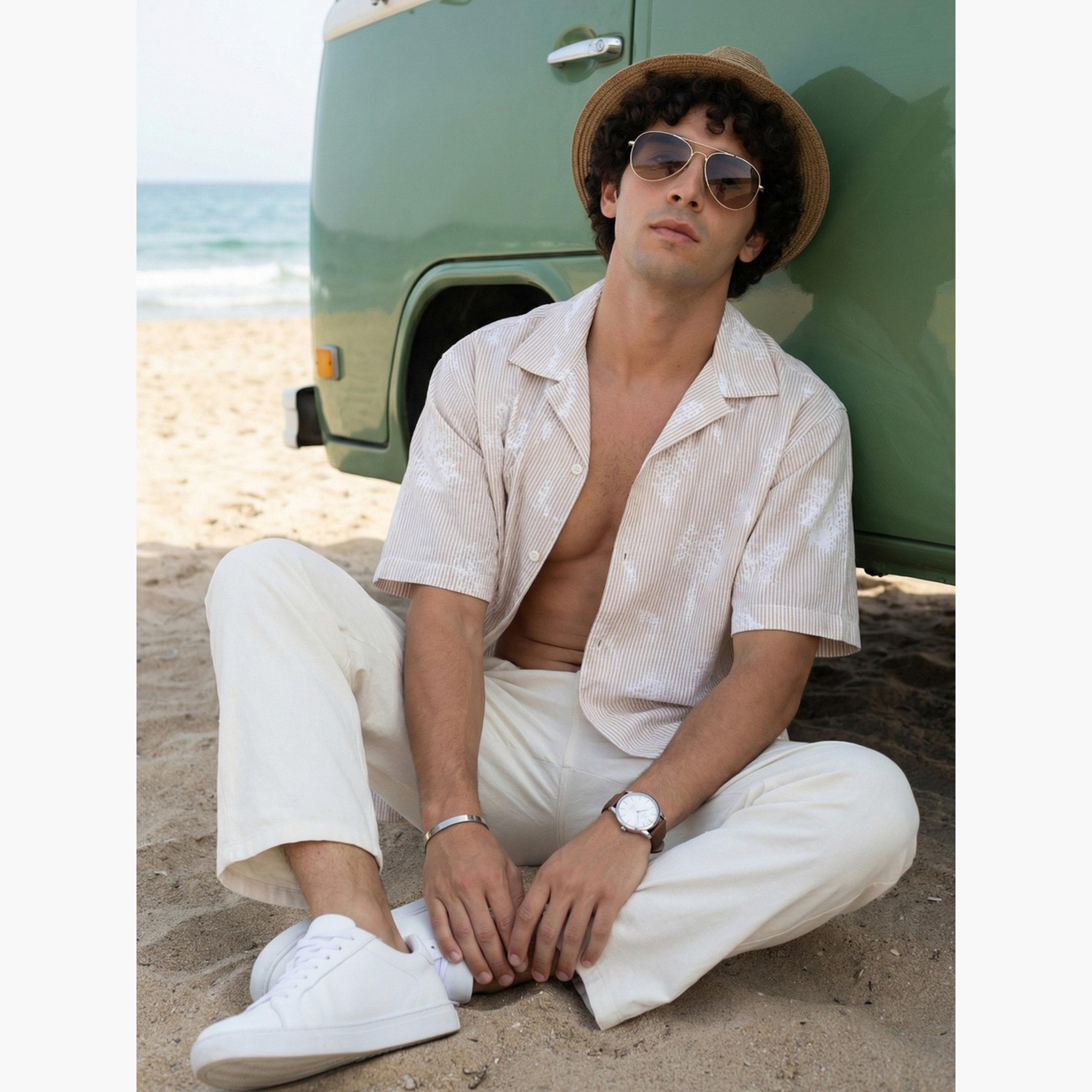 ترولوم & × ستايلي - قميص رجالي كاجوال مريح مطبوع عليه زهور-men-clothing-shirts-image-3