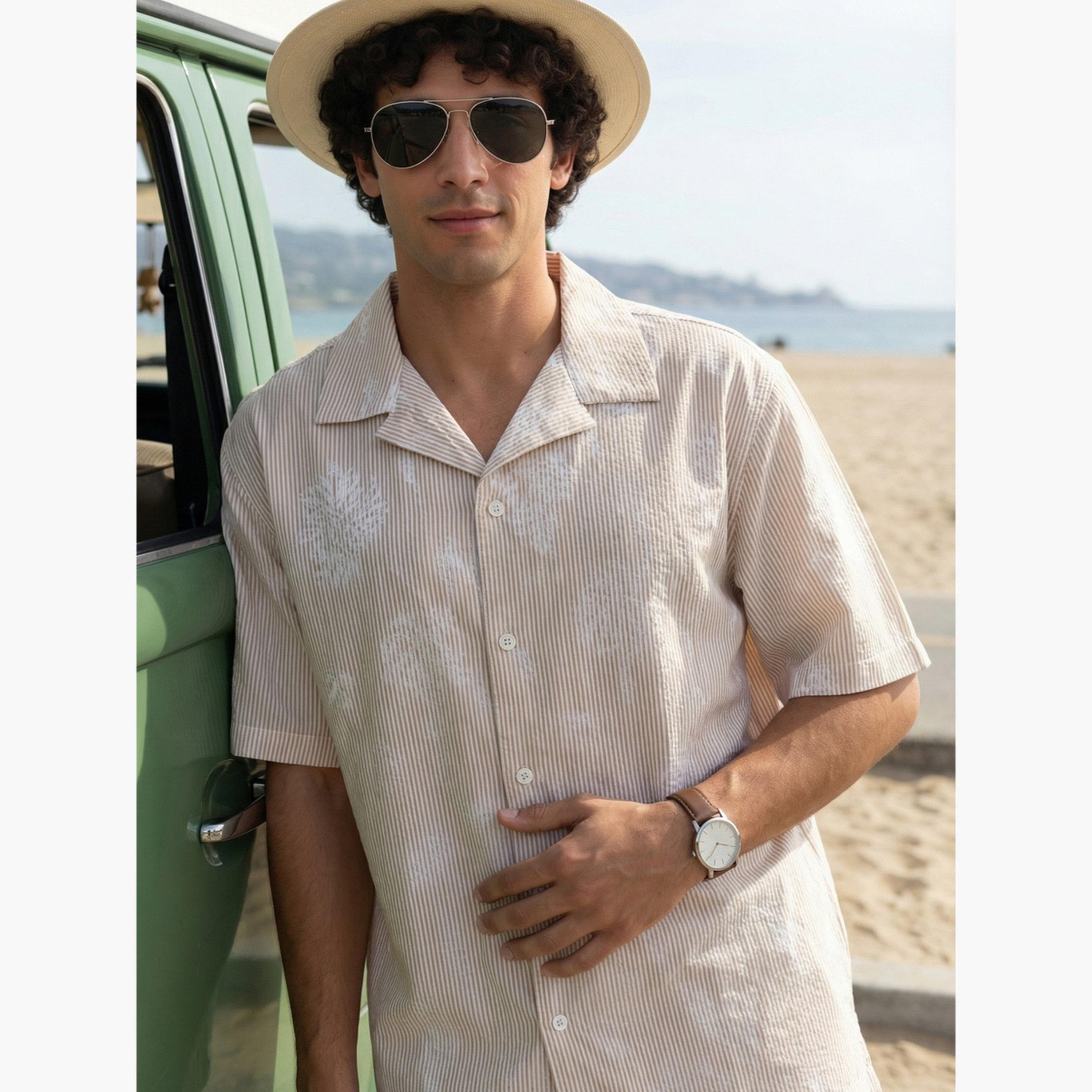 ترولوم & × ستايلي - قميص رجالي كاجوال مريح مطبوع عليه زهور-men-clothing-shirts-image-4