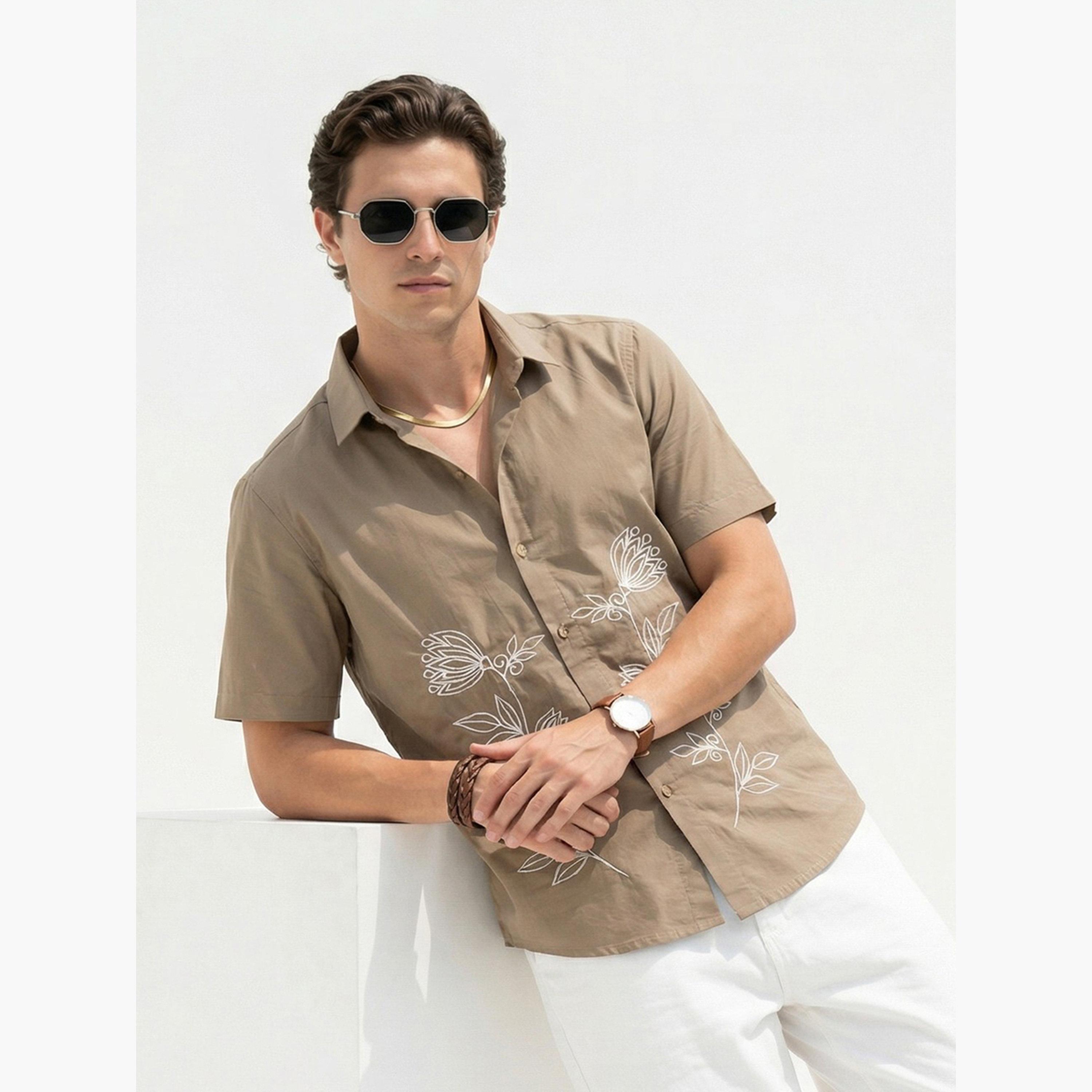 قميص كاجوال بتفاصيل مطرزة للرجال-men-clothing-shirts-image-1