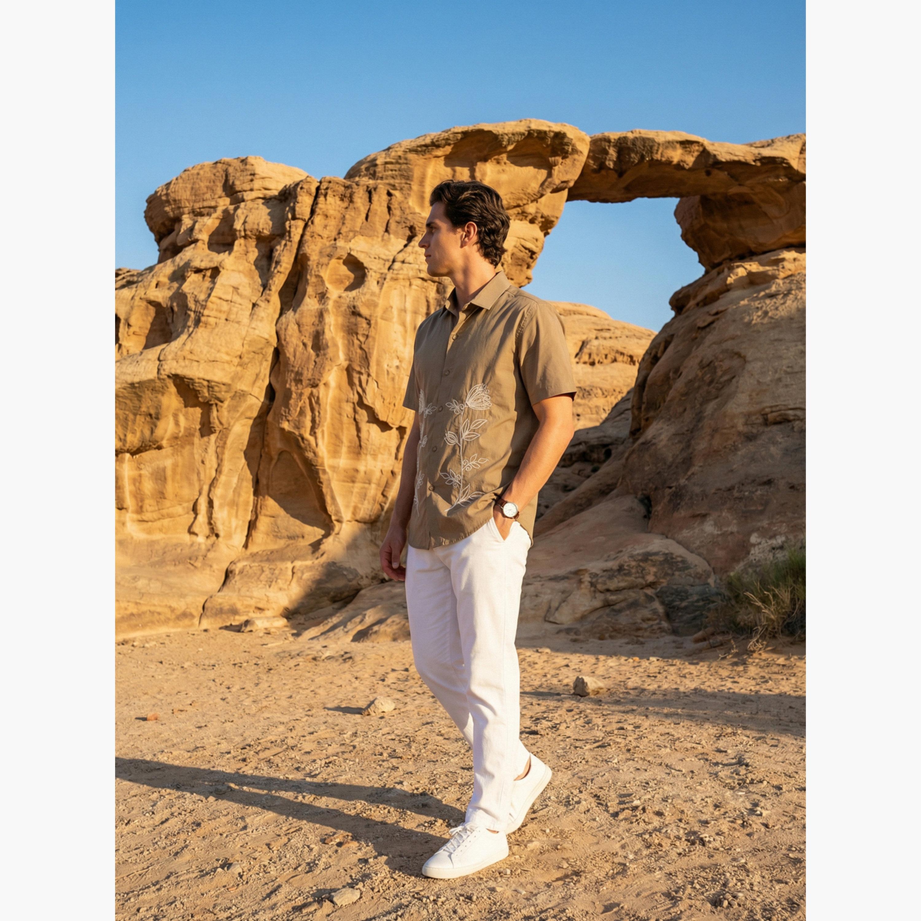 قميص كاجوال بتفاصيل مطرزة للرجال-men-clothing-shirts-image-3