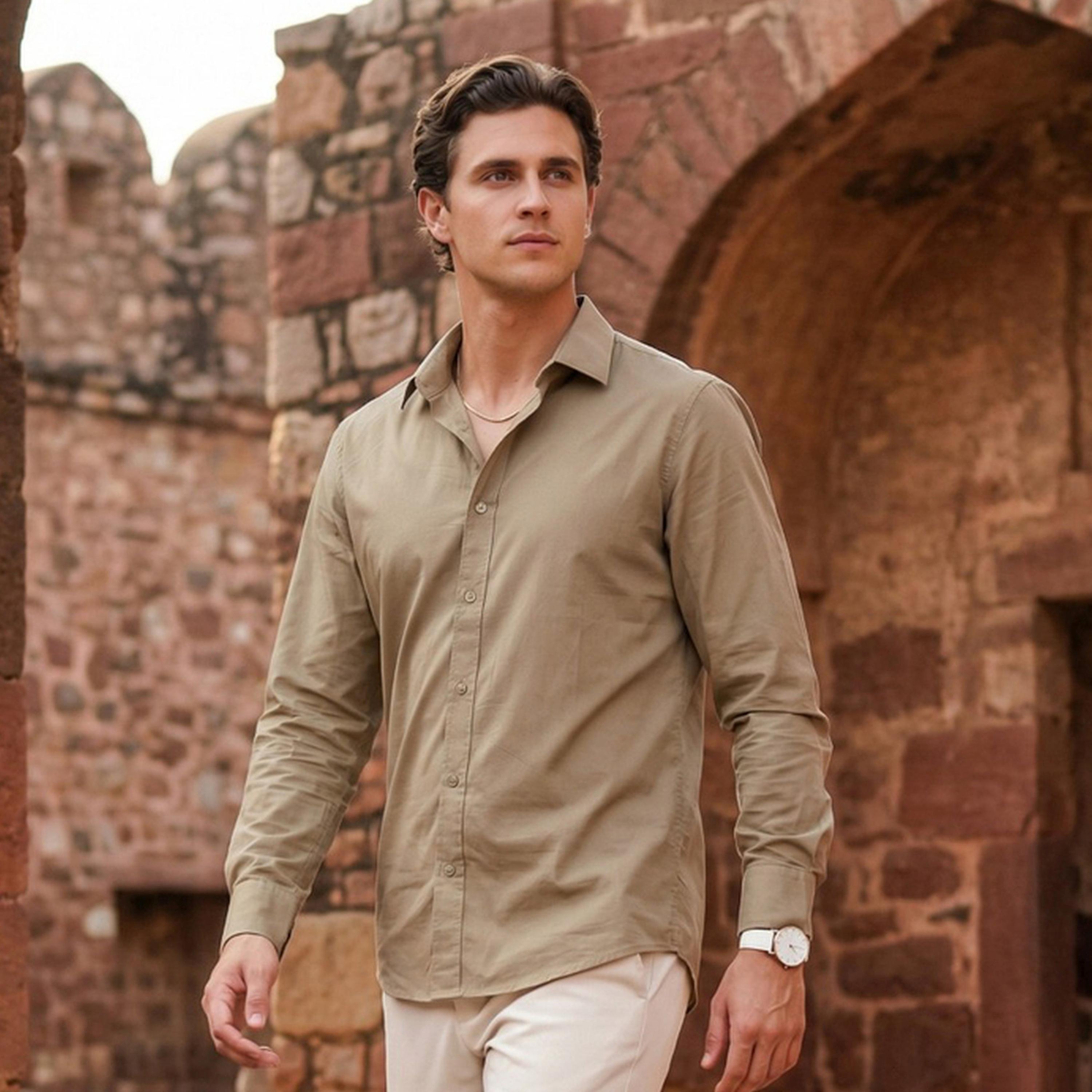 TRULOOM & X Styli Men Brown Comfort Casual Shirt-men-clothing-shirts-image-1