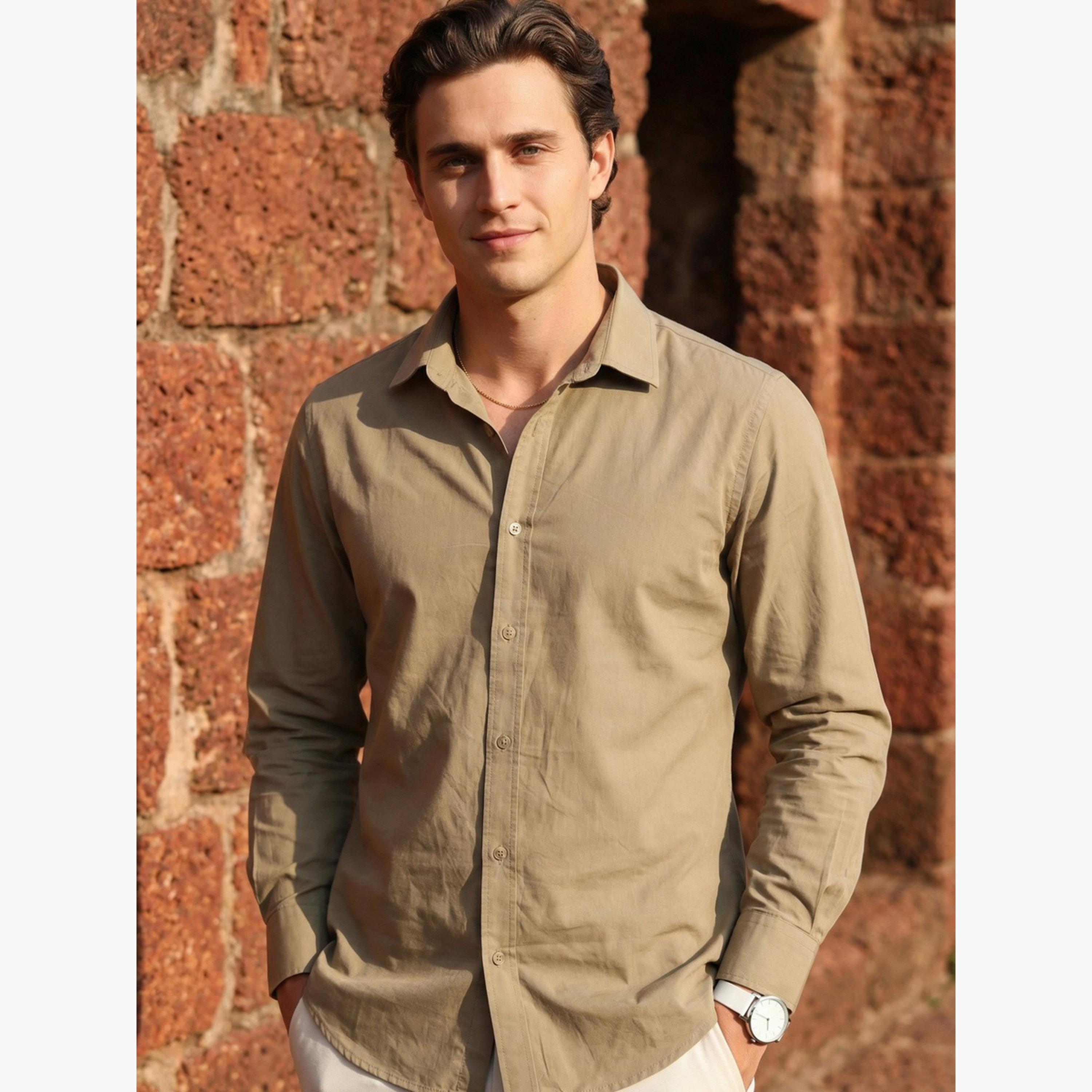 TRULOOM & X Styli Men Brown Comfort Casual Shirt-men-clothing-shirts-image-5