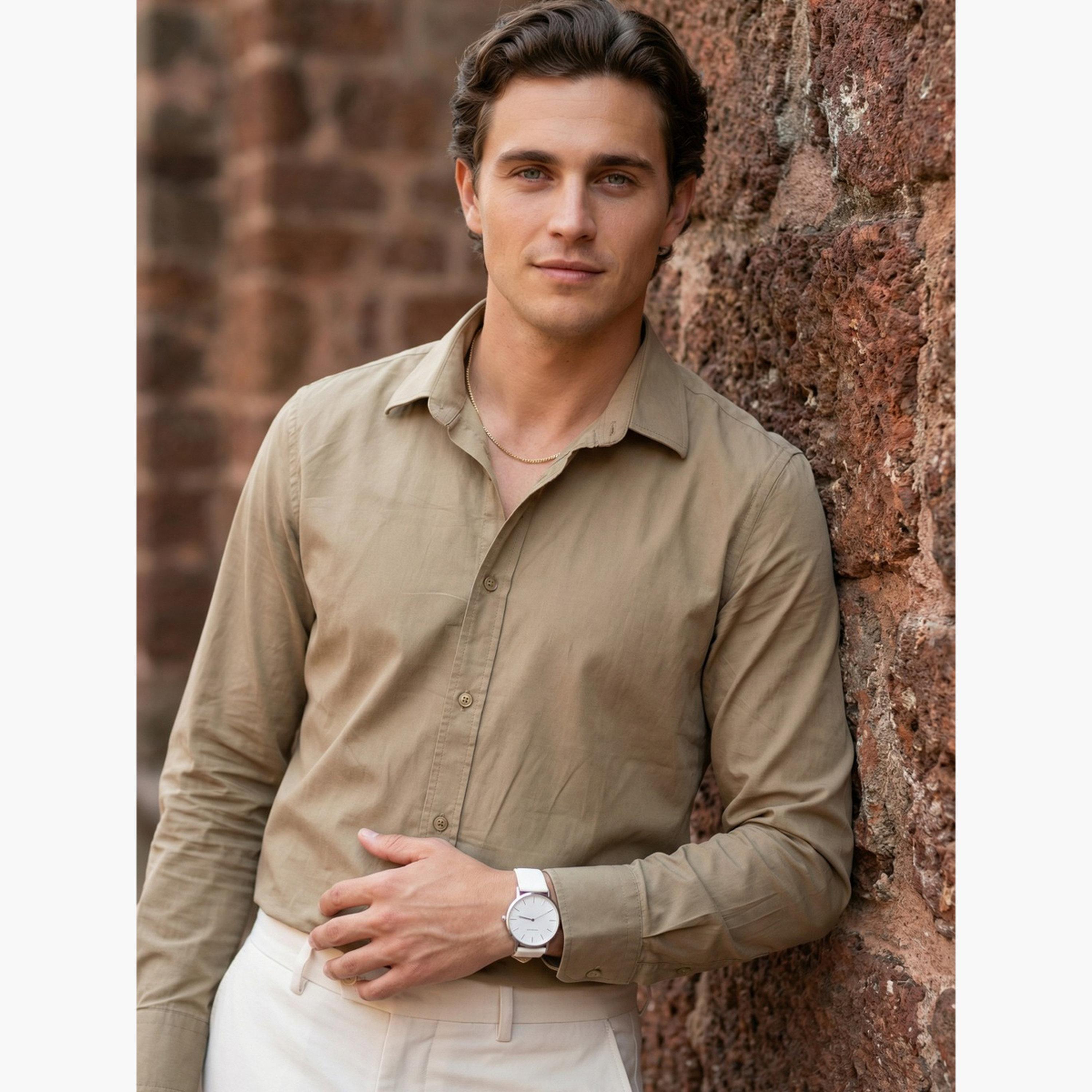 TRULOOM & X Styli Men Brown Comfort Casual Shirt-men-clothing-shirts-image-8