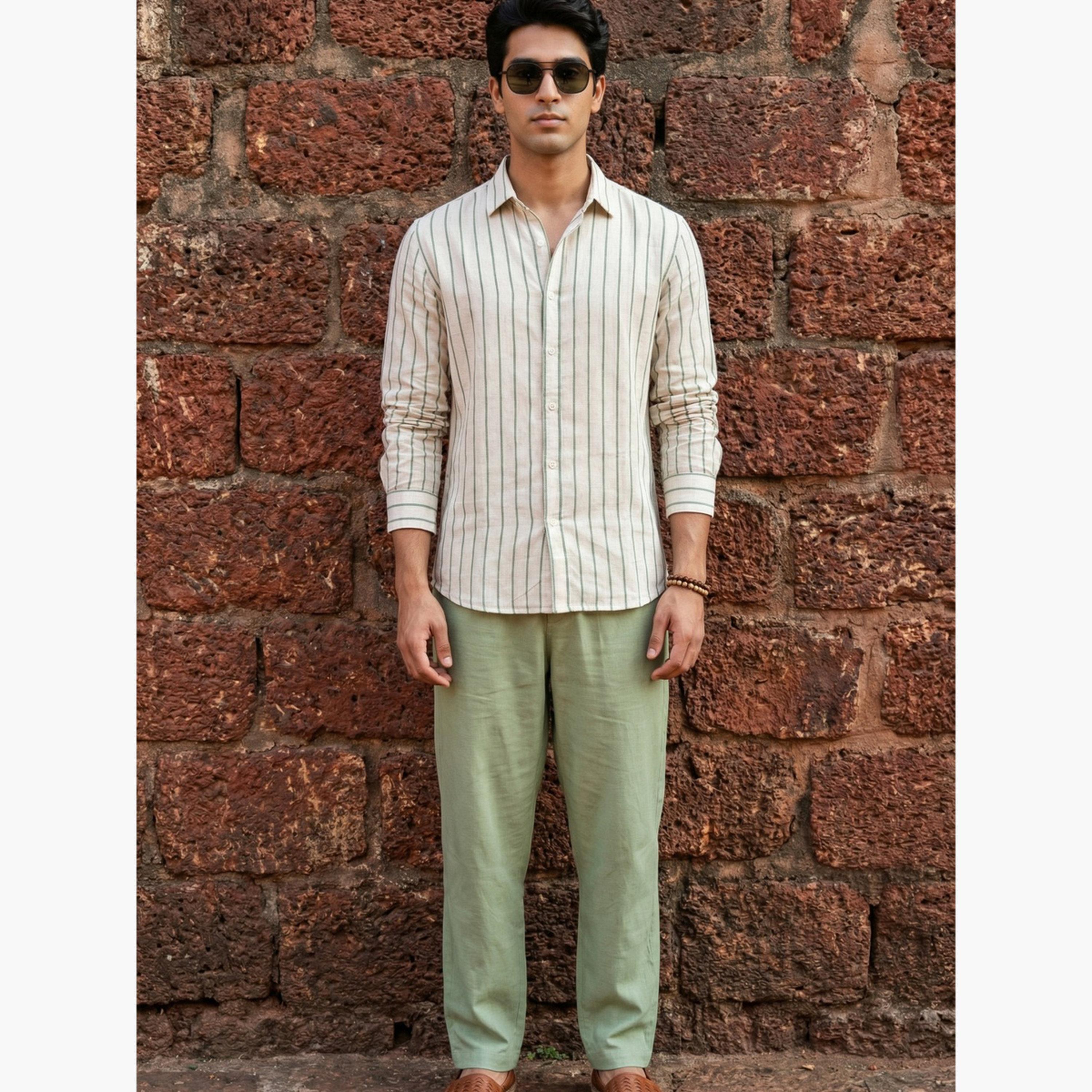ترولوم & × ستايلي - قميص رجالي مريح مخطط كاجوال-men-clothing-shirts-image-6