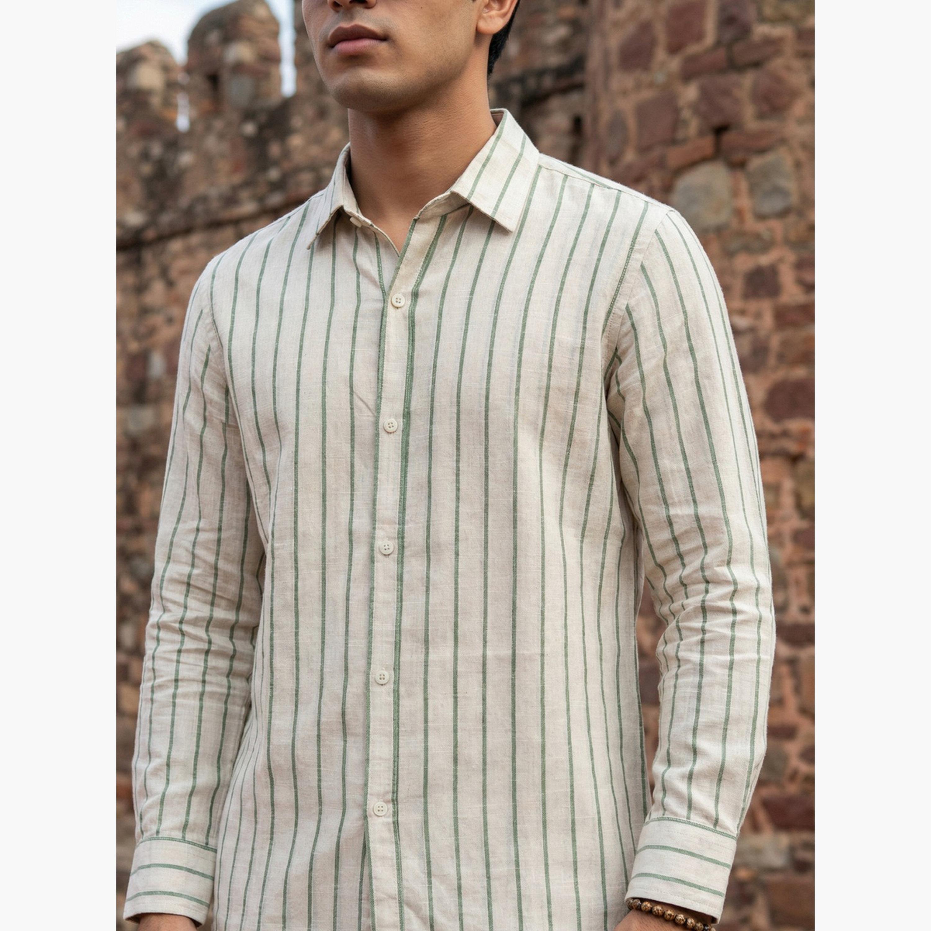 ترولوم & × ستايلي - قميص رجالي مريح مخطط كاجوال-men-clothing-shirts-image-7