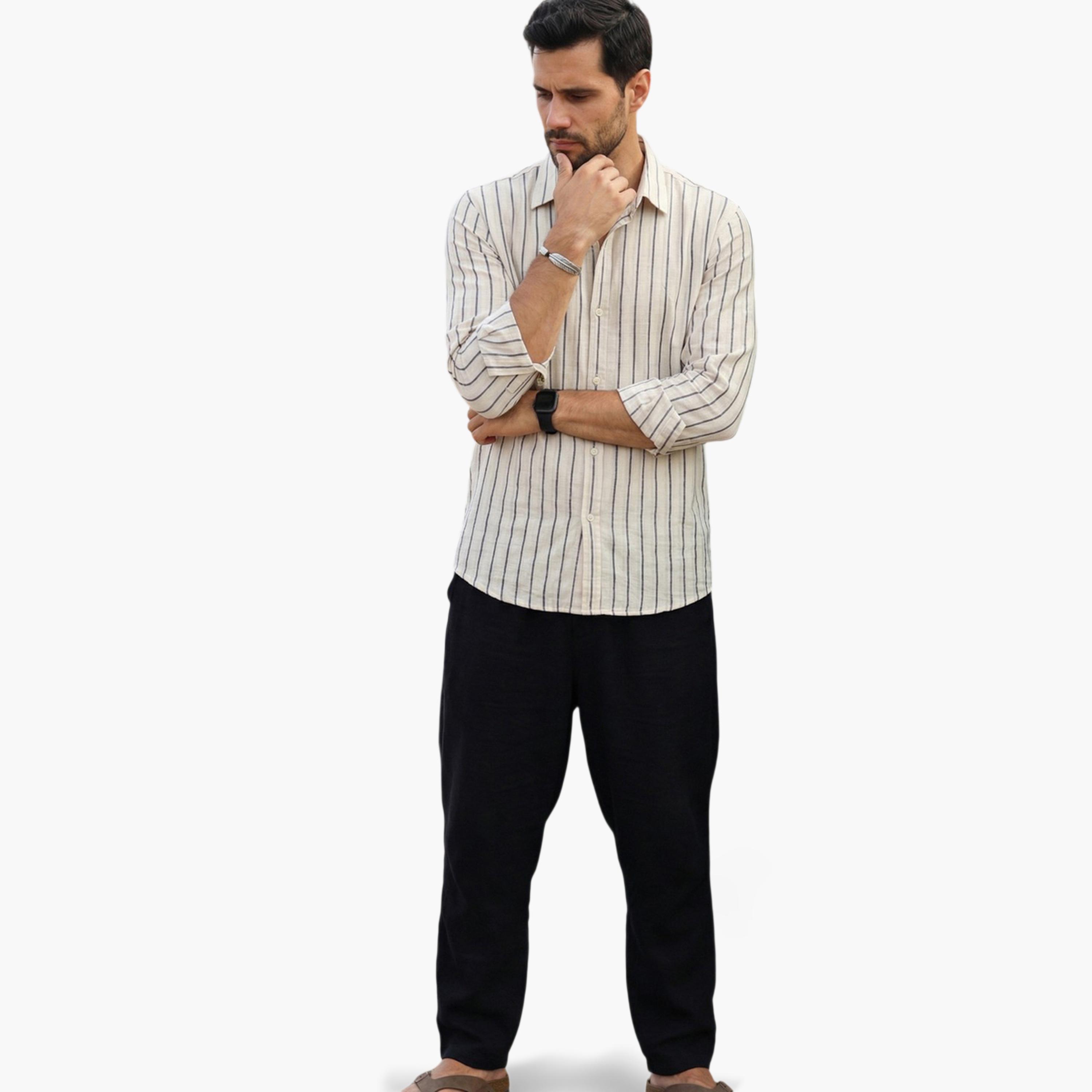 TRULOOM & X Styli Men Comfort Striped Casual Shirt-men-clothing-shirts-image-4