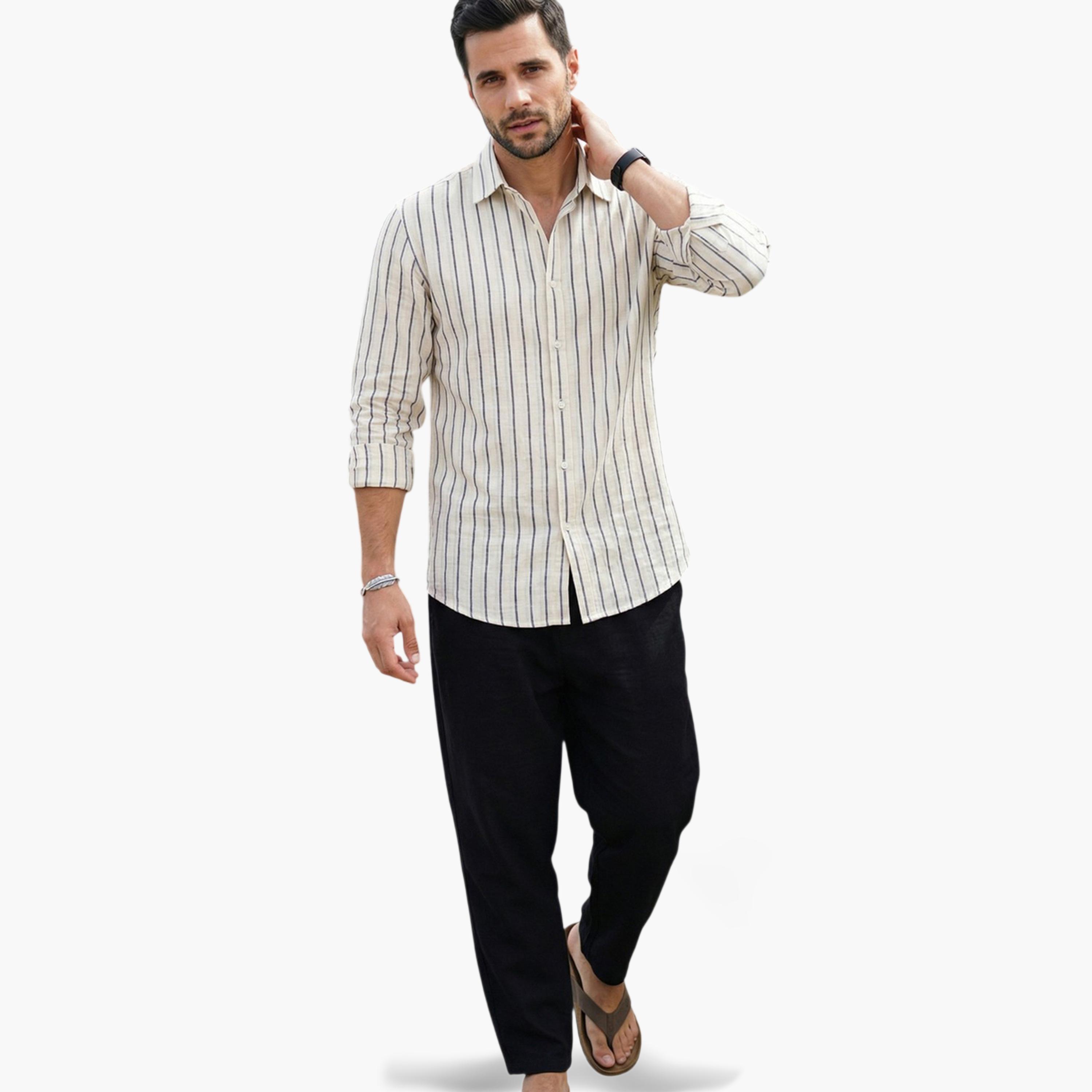 TRULOOM & X Styli Men Comfort Striped Casual Shirt-men-clothing-shirts-image-6