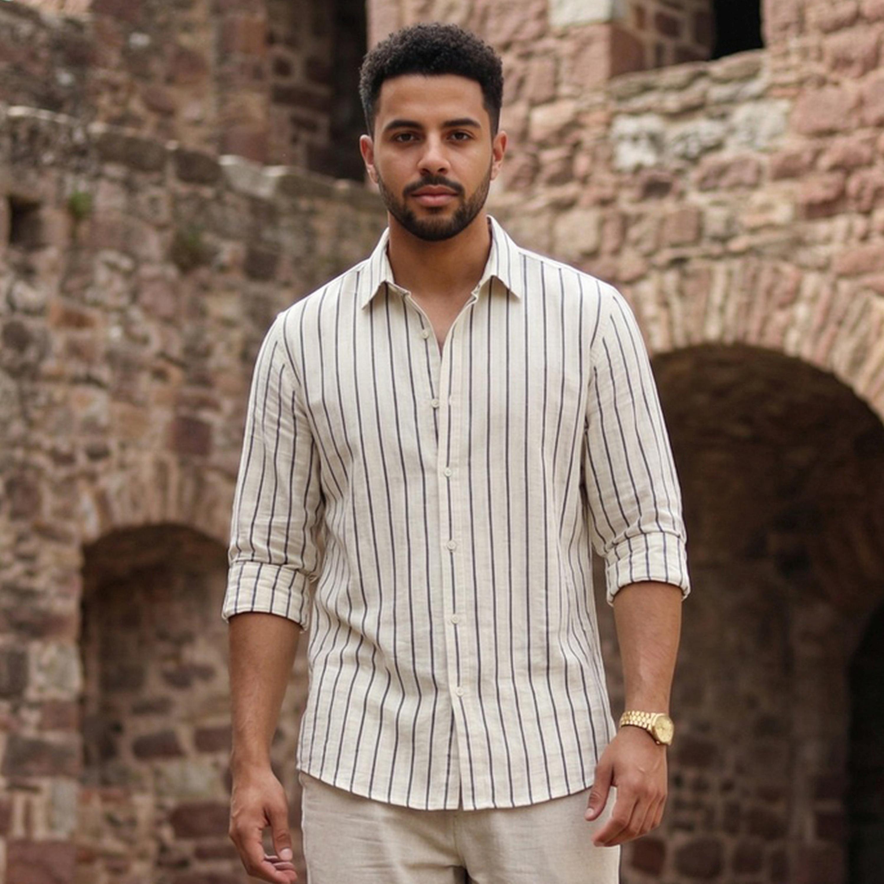 TRULOOM & X Styli Men Comfort Striped Casual Shirt-men-clothing-shirts-image-1