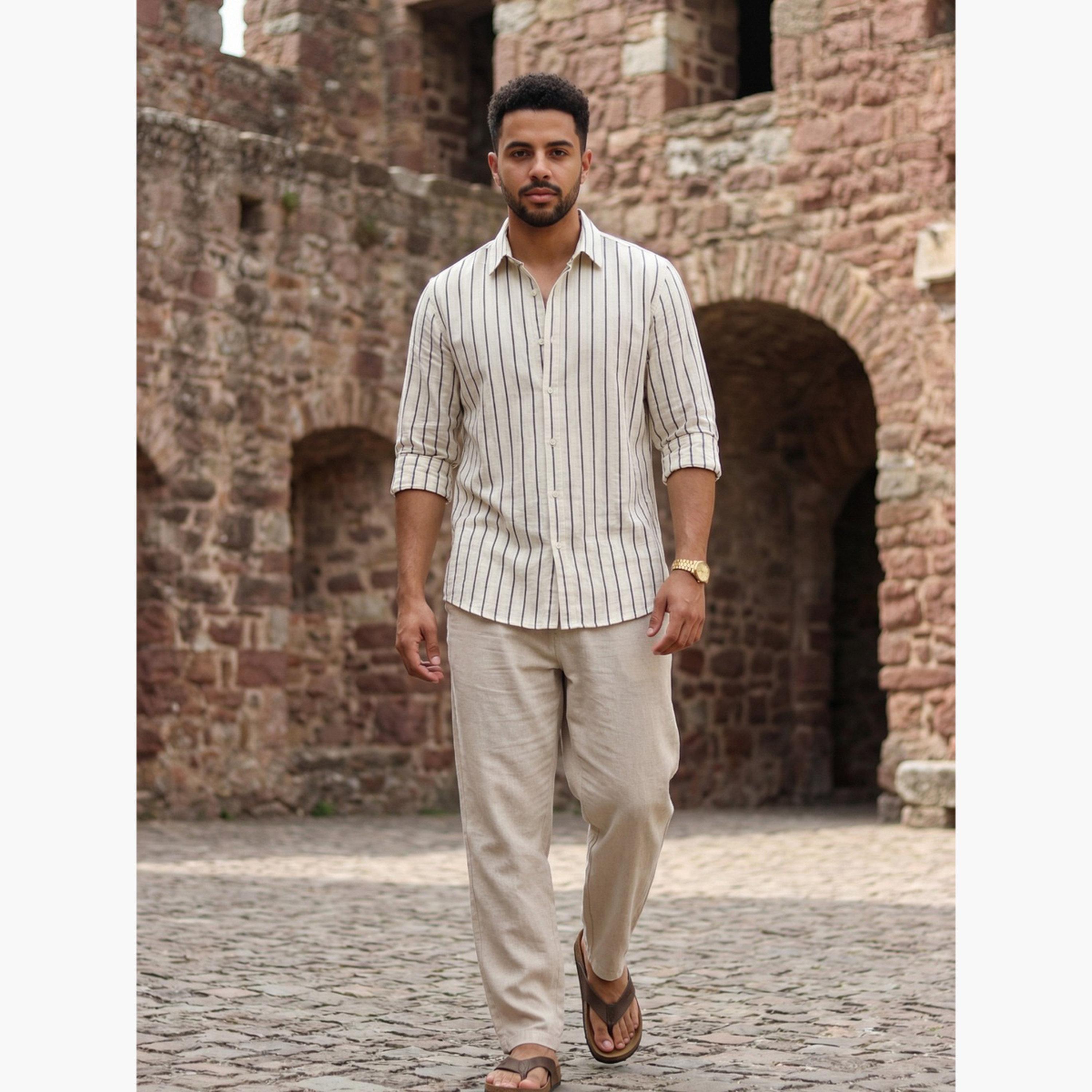 TRULOOM & X Styli Men Comfort Striped Casual Shirt-men-clothing-shirts-image-2