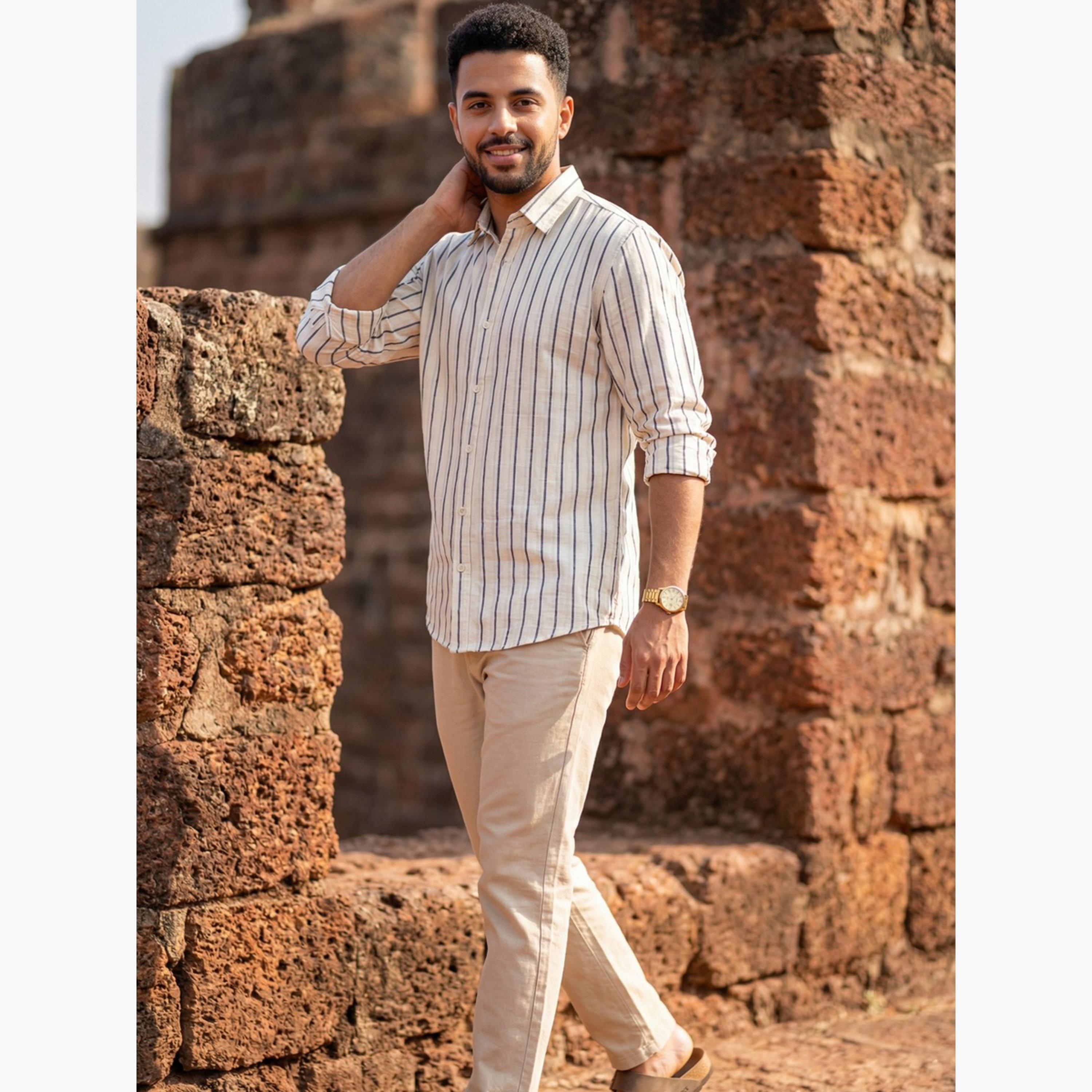 TRULOOM & X Styli Men Comfort Striped Casual Shirt-men-clothing-shirts-image-4