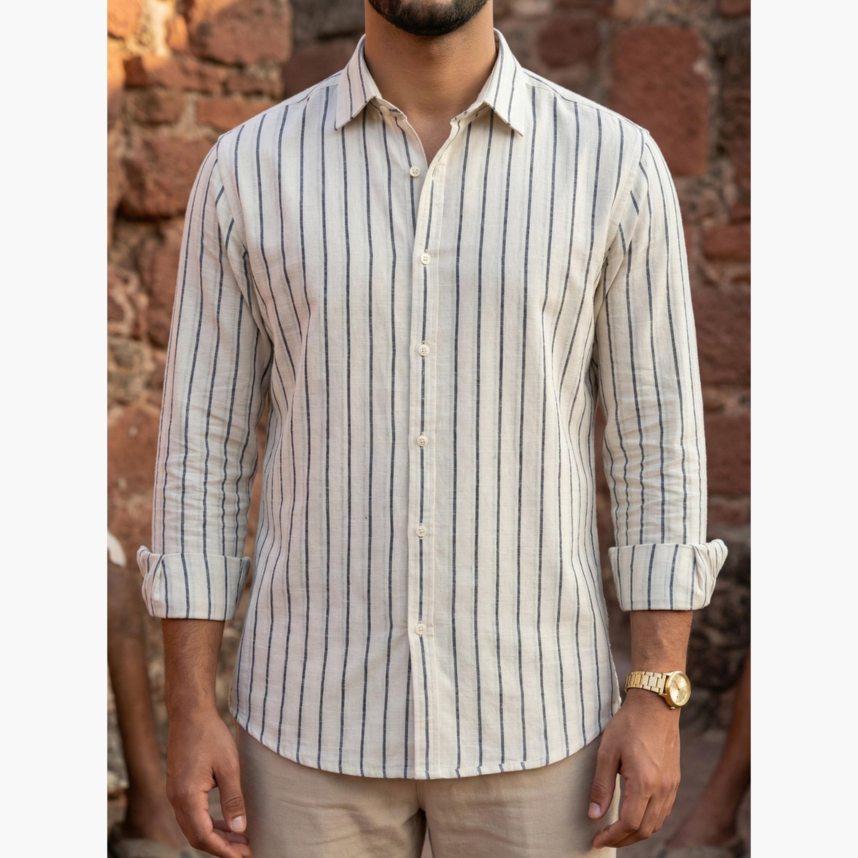 TRULOOM & X Styli Men Comfort Striped Casual Shirt-men-clothing-shirts-image-7