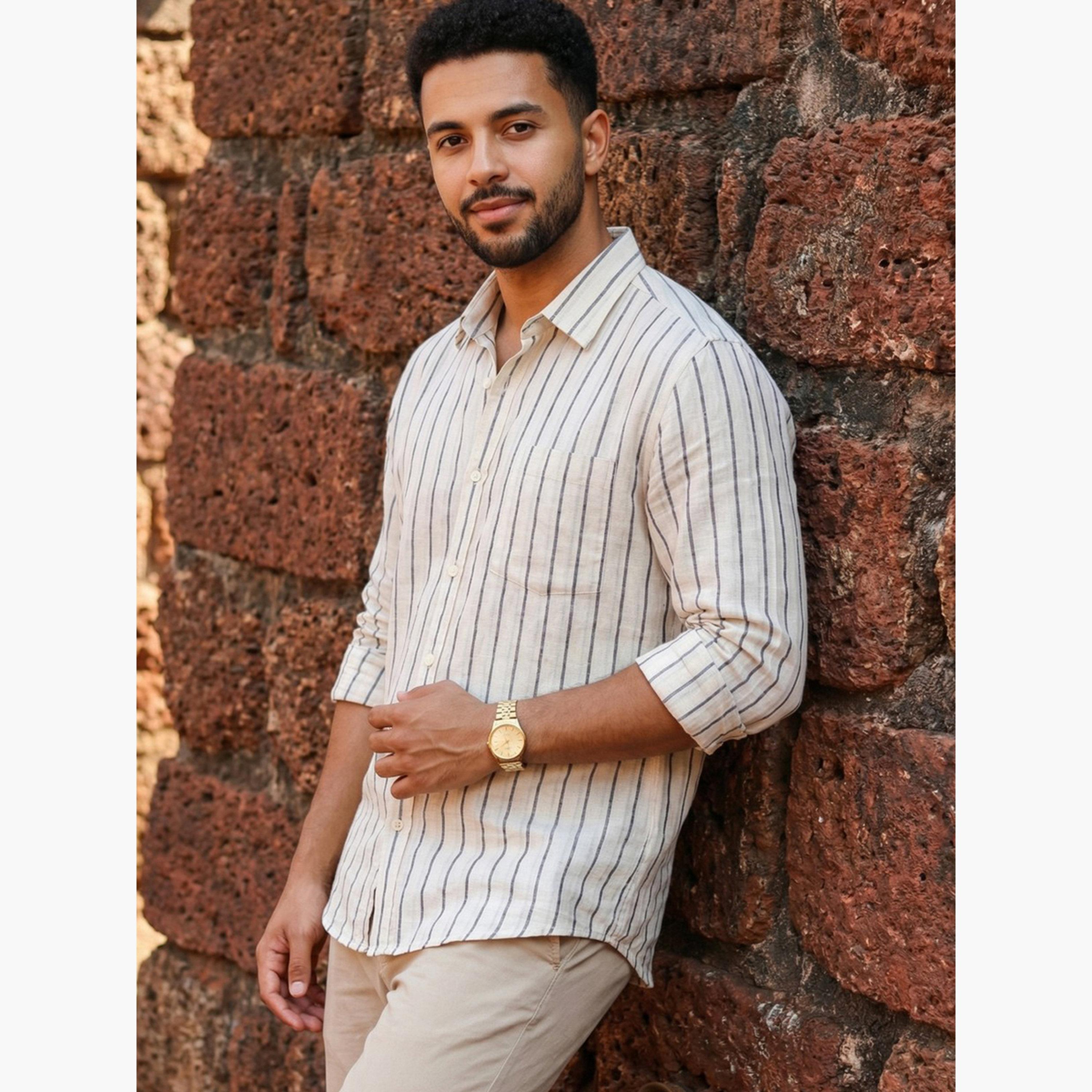 TRULOOM & X Styli Men Comfort Striped Casual Shirt-men-clothing-shirts-image-8