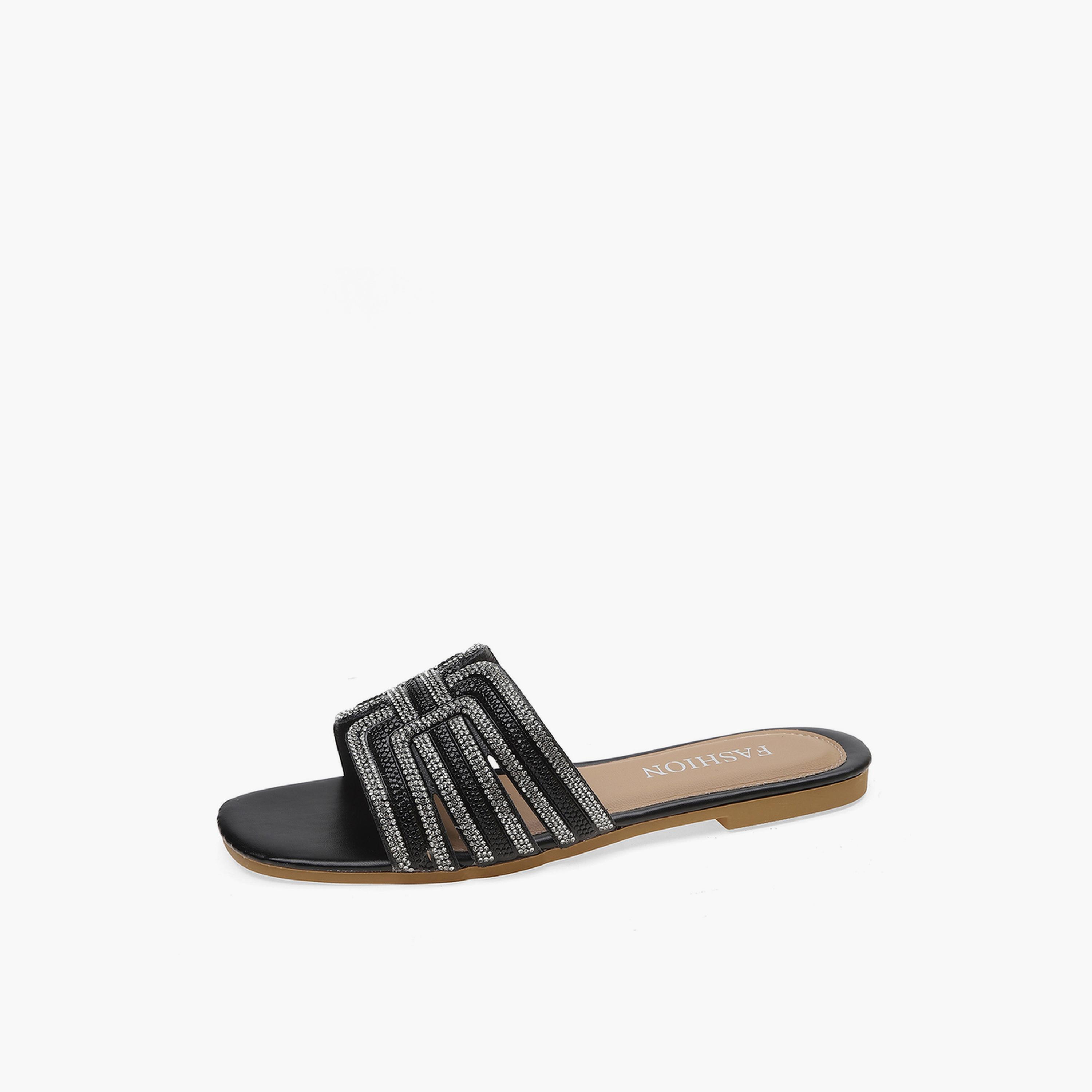 صندل فلات مزين-women-shoes-sandals-flats-image-1