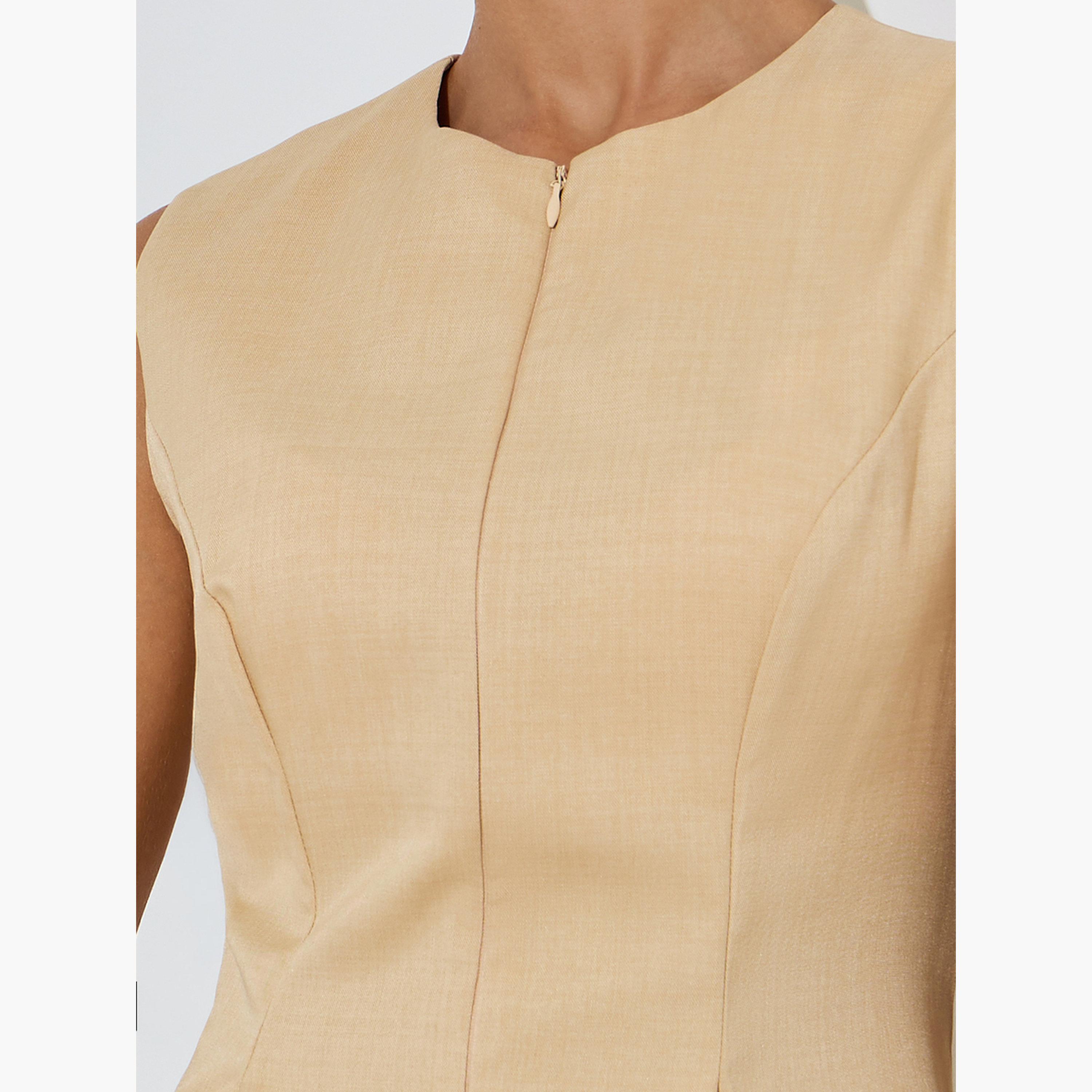بلوزة بلا أكمام بحافة بيبلوم وسحاب أمامي-women-clothing-shirtsandblouses-blouses-image-5