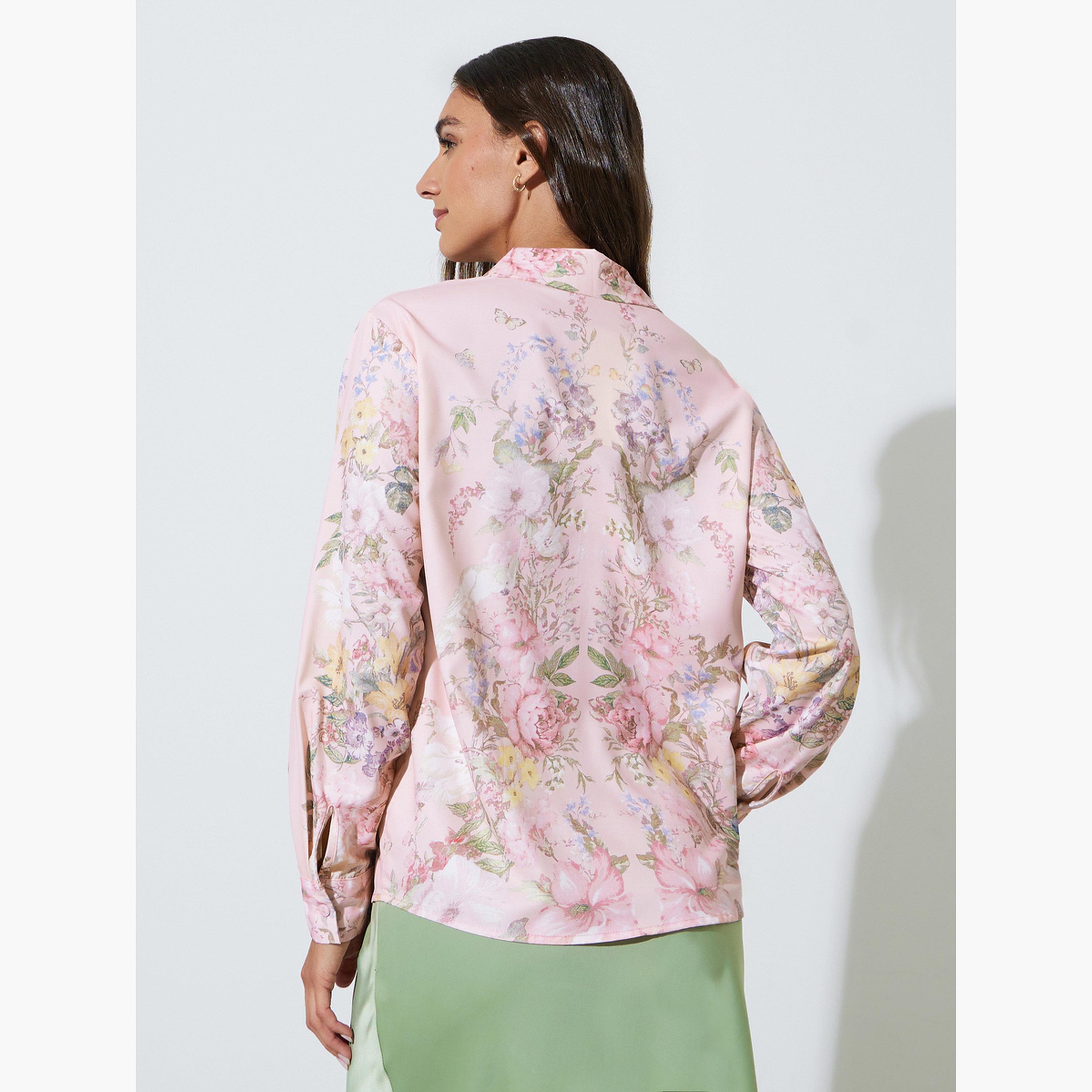 بلوزة بأكمام طويلة وطبعة زهور-women-clothing-shirtsandblouses-shirts-image-4