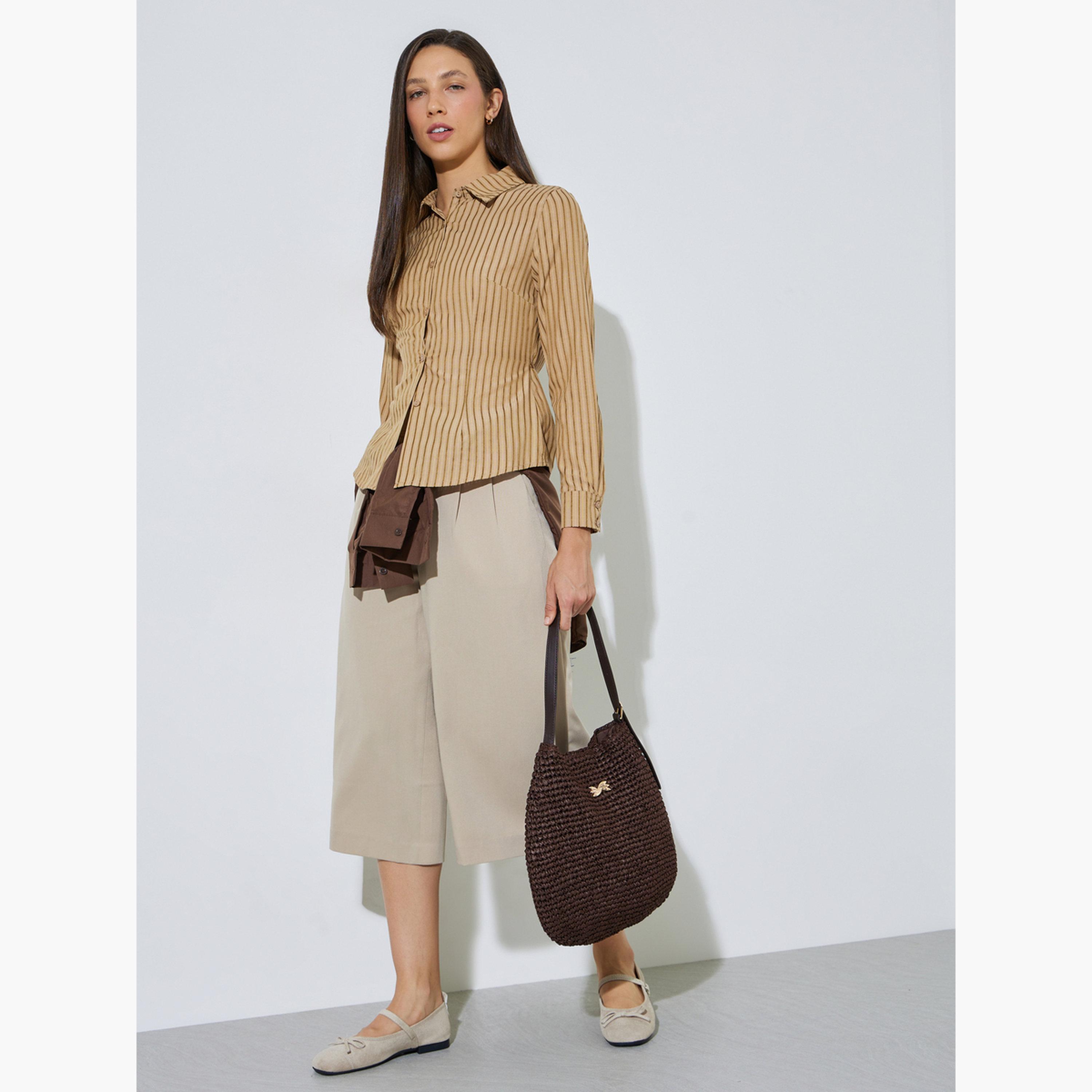 بلوزة ضيقة ومخططة برباط على الخصر-women-clothing-shirtsandblouses-shirts-image-2