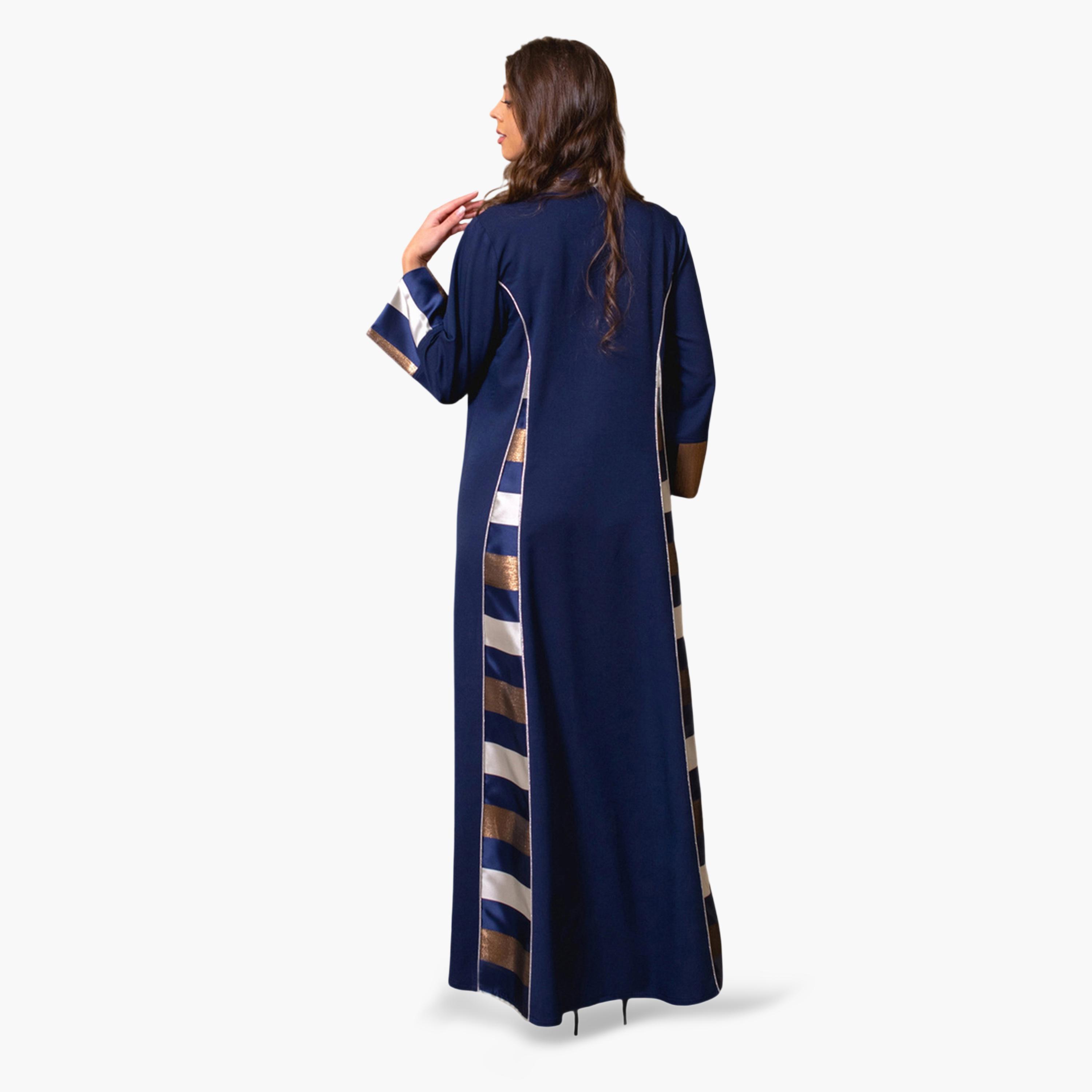 جلابية طويلة وتطريز ترتر ذهبي لون كحلي-women-arabicclothing-jalabiyas-image-2