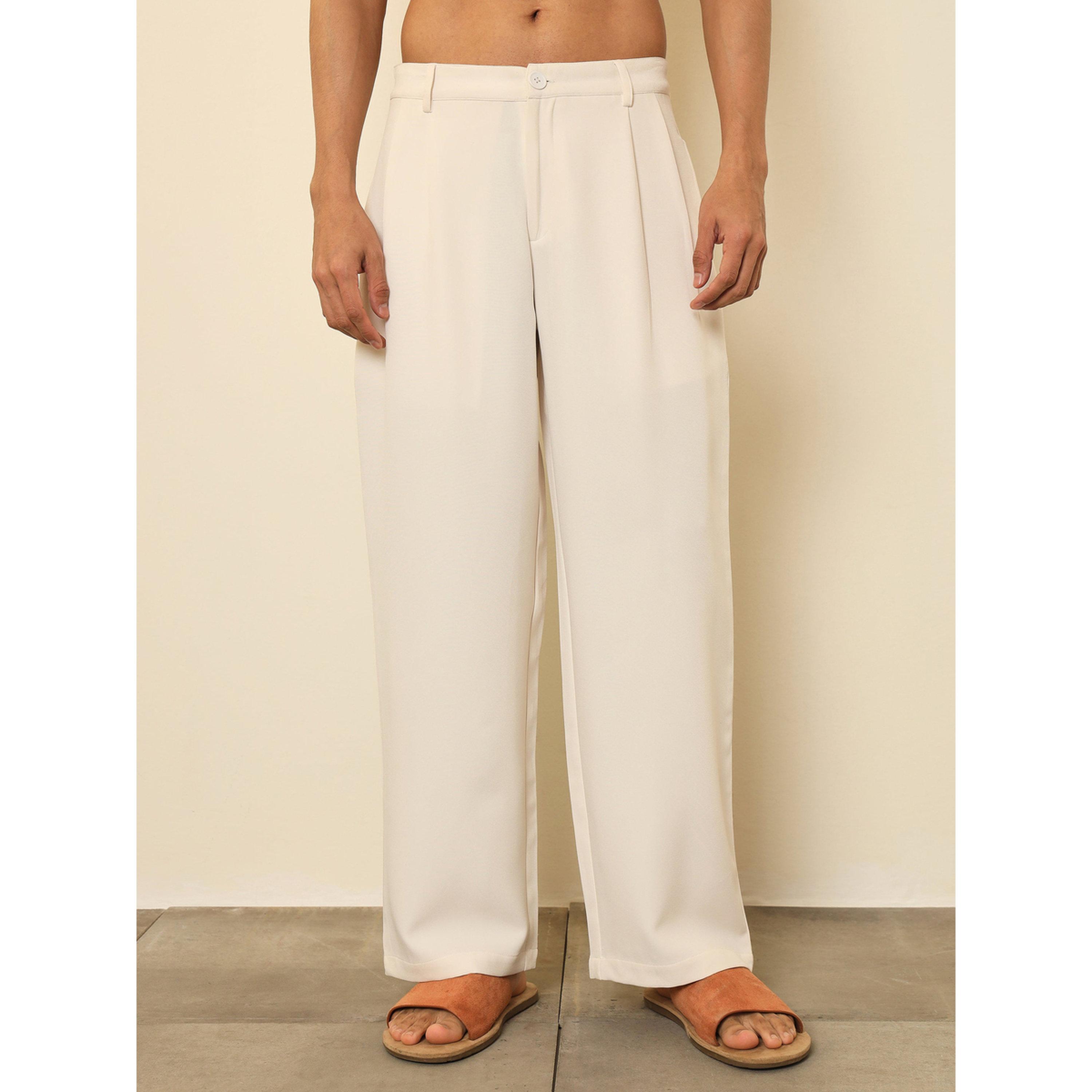 بنطال كوري أساسي بطيات مزدوجة للرجال-men-clothing-trousersandchinos-trousers-image-1