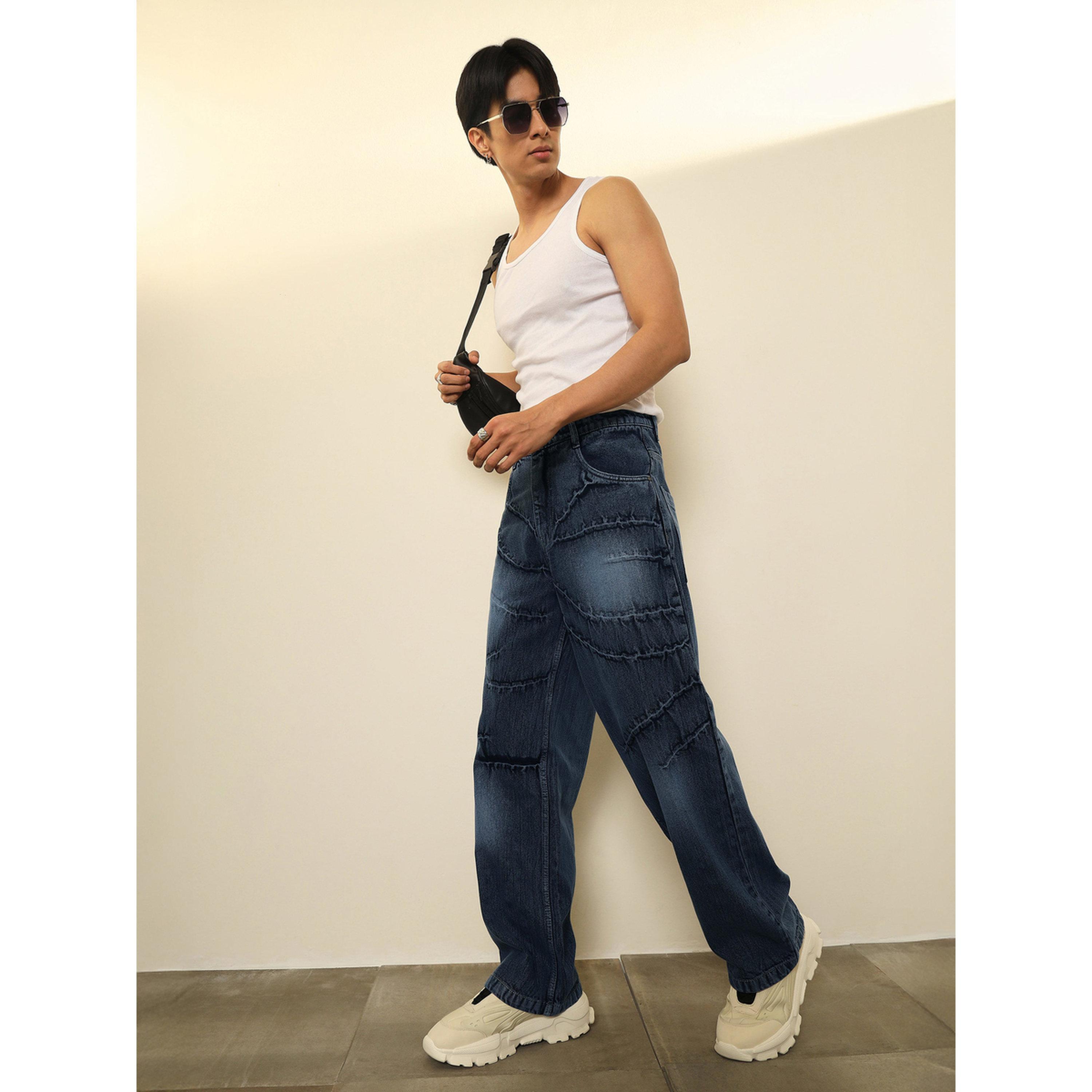 جينز بقصة مريحة بمظهر غسيل مجعد للرجال-men-clothing-jeans-image-2