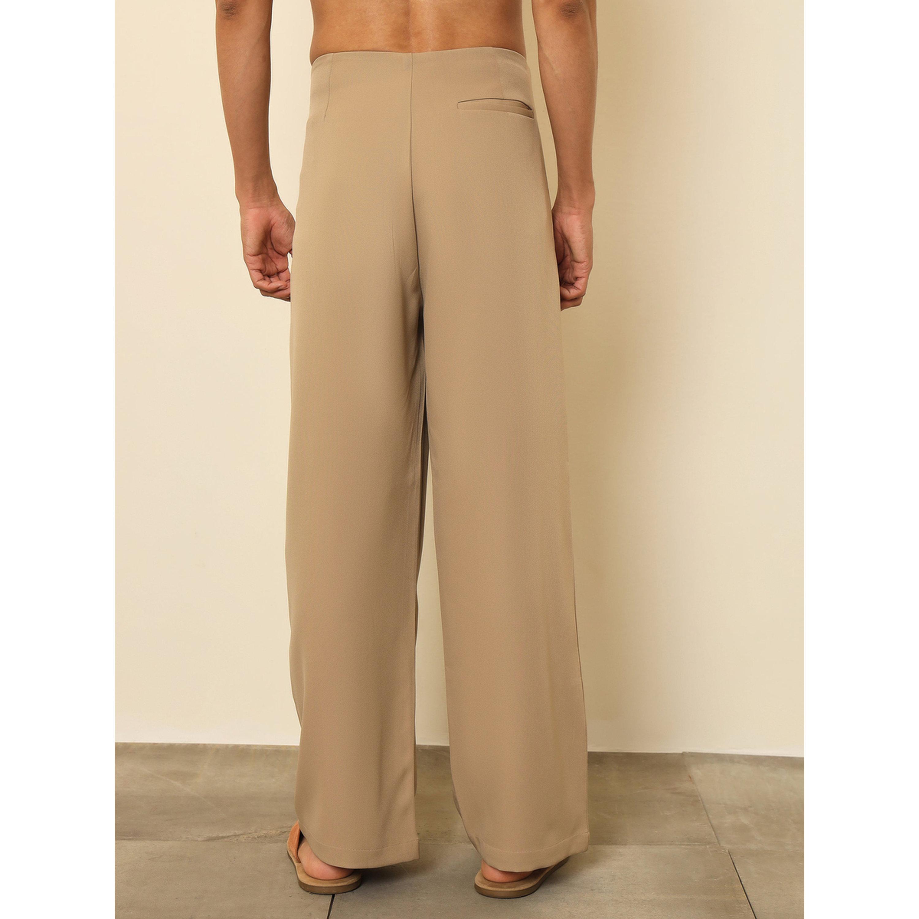 بنطال كوري بخصر مرتفع وتفاصيل بنمط بنسين مزدوجين للرجال-men-clothing-trousersandchinos-trousers-image-5