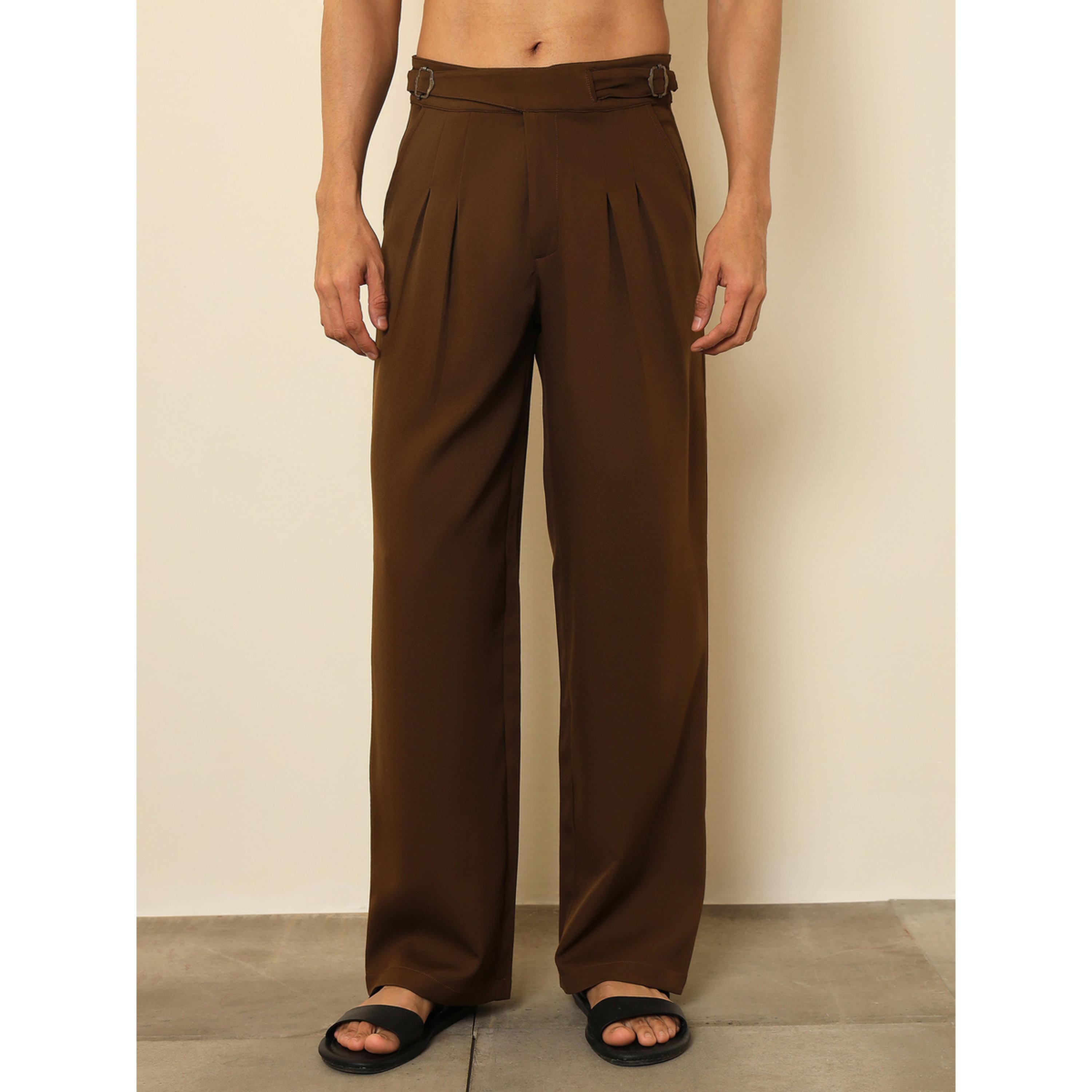 بنطال كوري بحزام خصر مزدوج قابل للتعديل للرجال-men-clothing-trousersandchinos-trousers-image-1