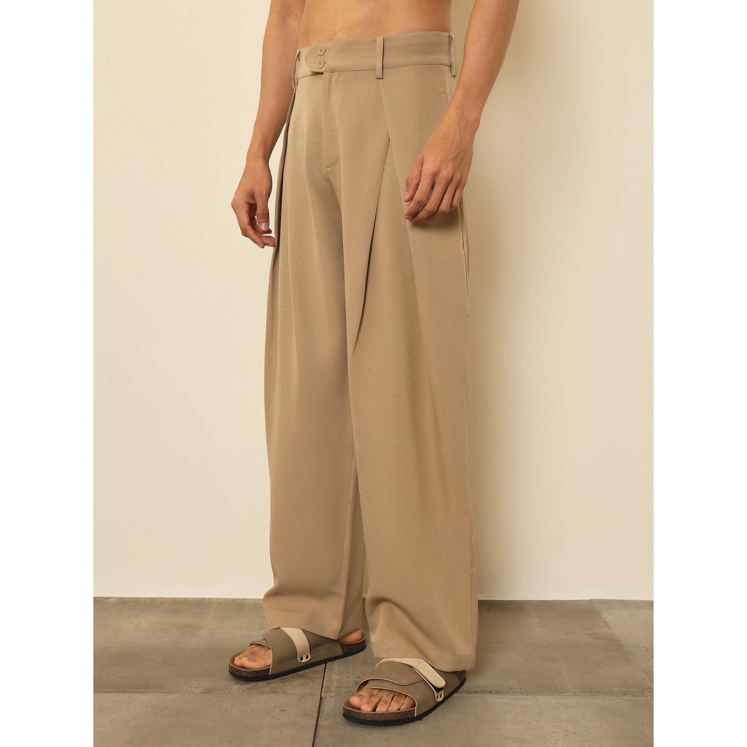 Sassafras X Styli Men Overlapping Pleated Korean Pants-men-clothing-trousersandchinos-trousers-image-3