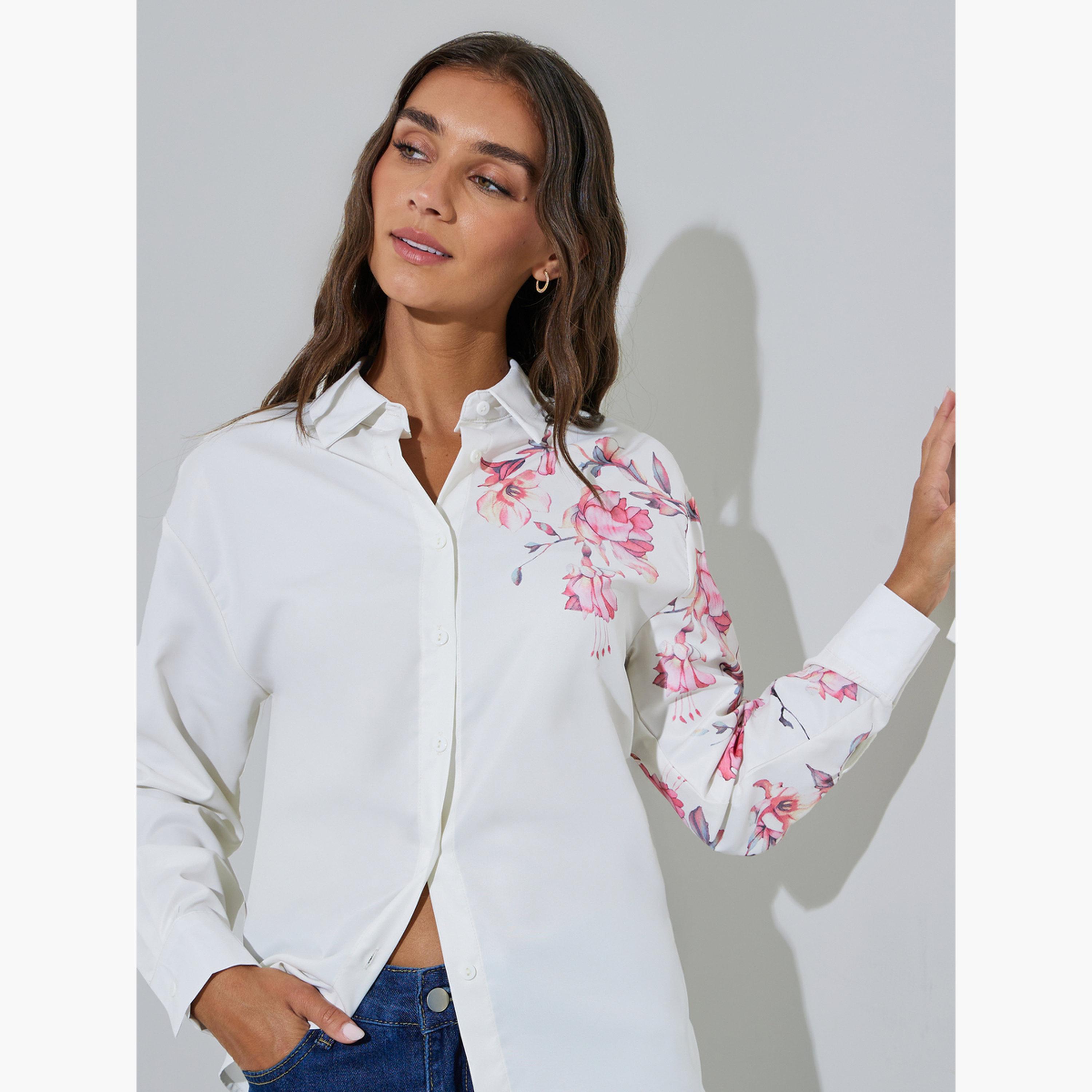 بلوزة بأكمام طويلة وطبعة زهور-women-clothing-shirtsandblouses-shirts-image-3