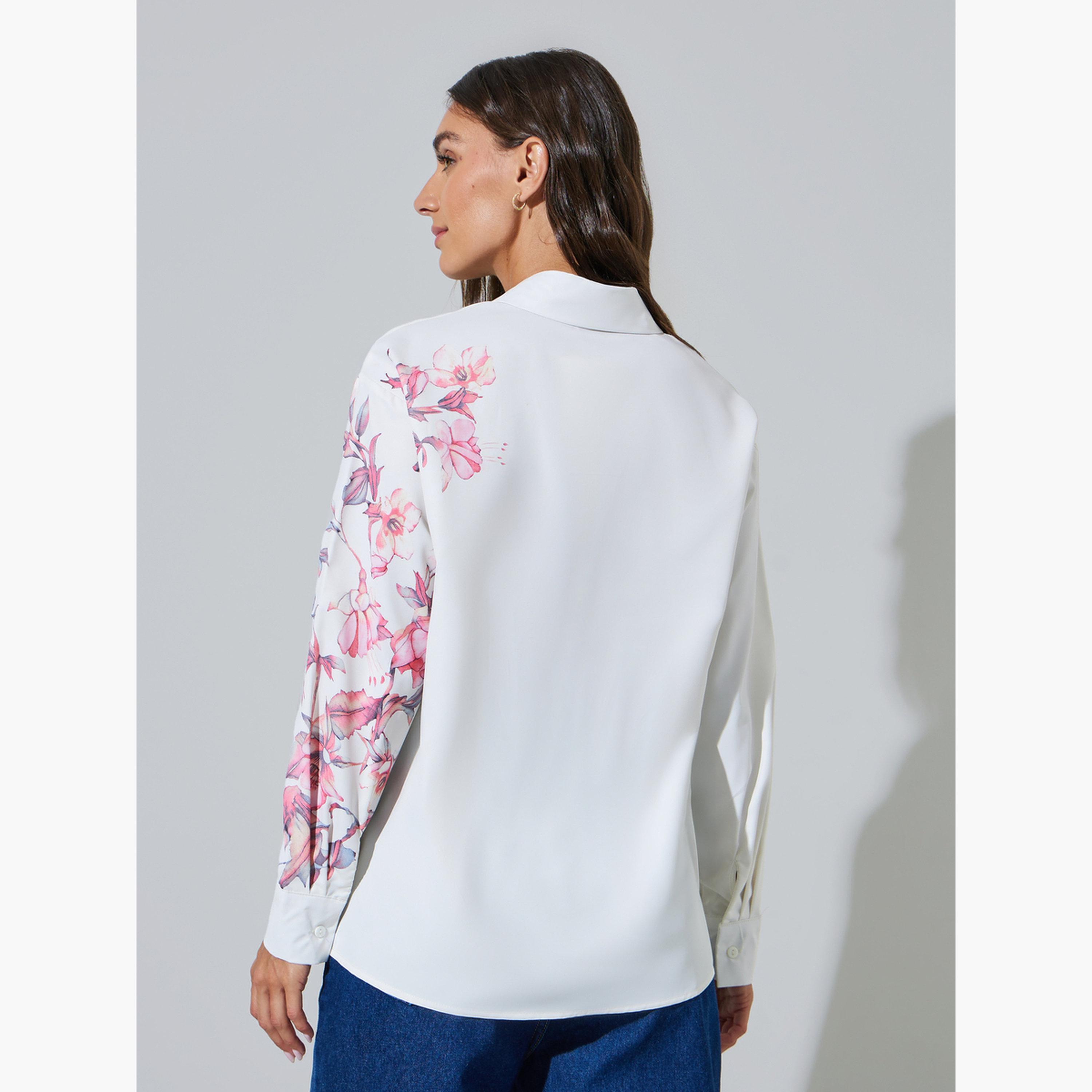 بلوزة بأكمام طويلة وطبعة زهور-women-clothing-shirtsandblouses-shirts-image-4