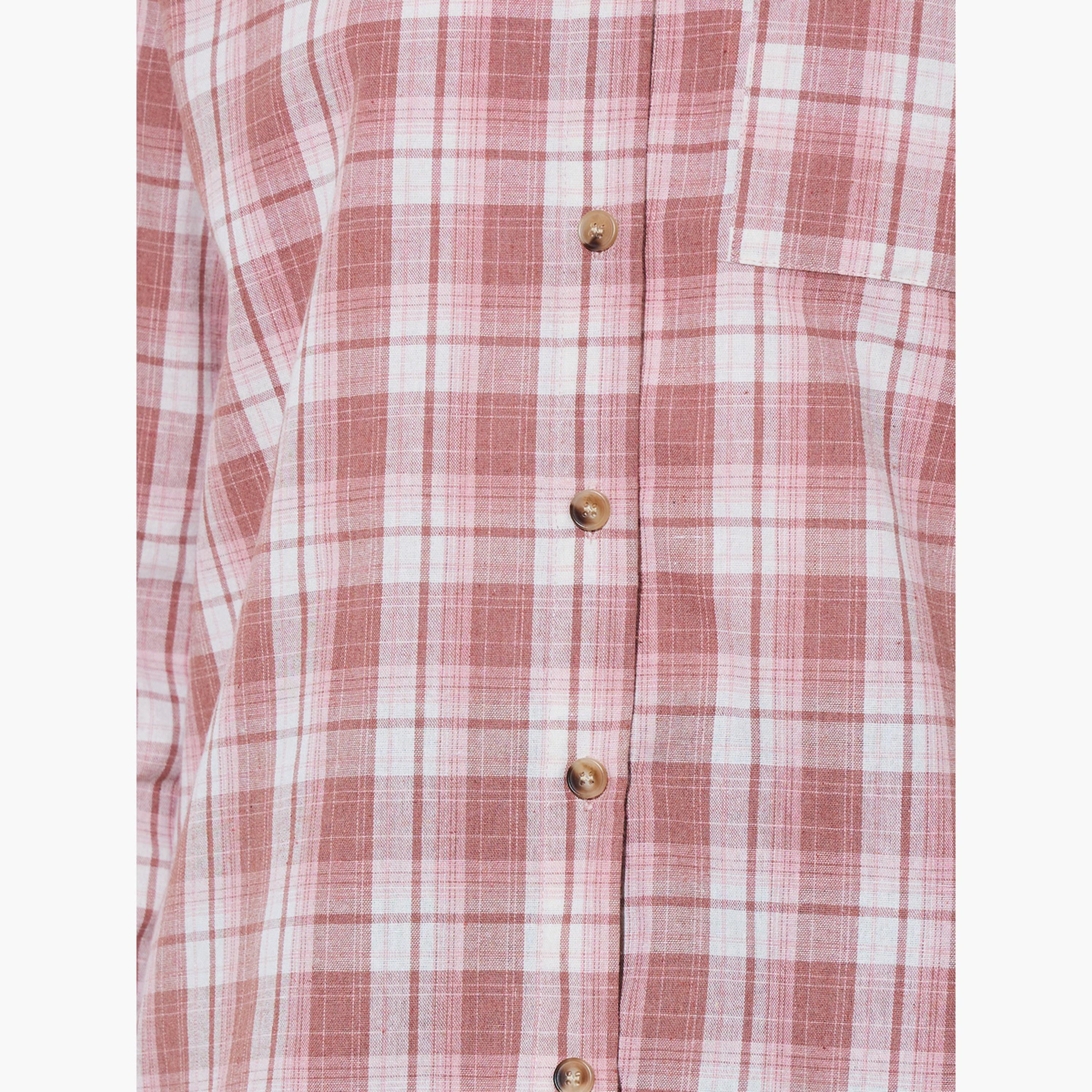 بلوزة واسعة قصة طويلة بنمط كاروهات-women-clothing-shirtsandblouses-shirts-image-5