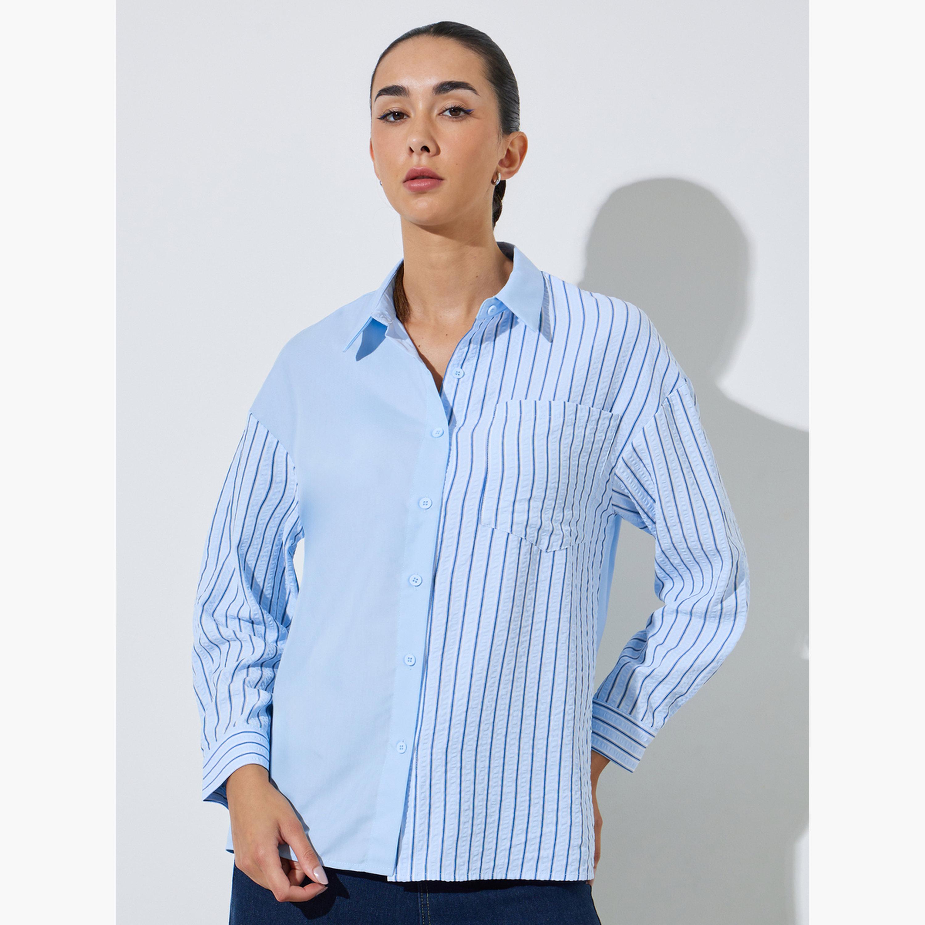 بلوزة طويلة ومخططة-women-clothing-shirtsandblouses-shirts-image-1