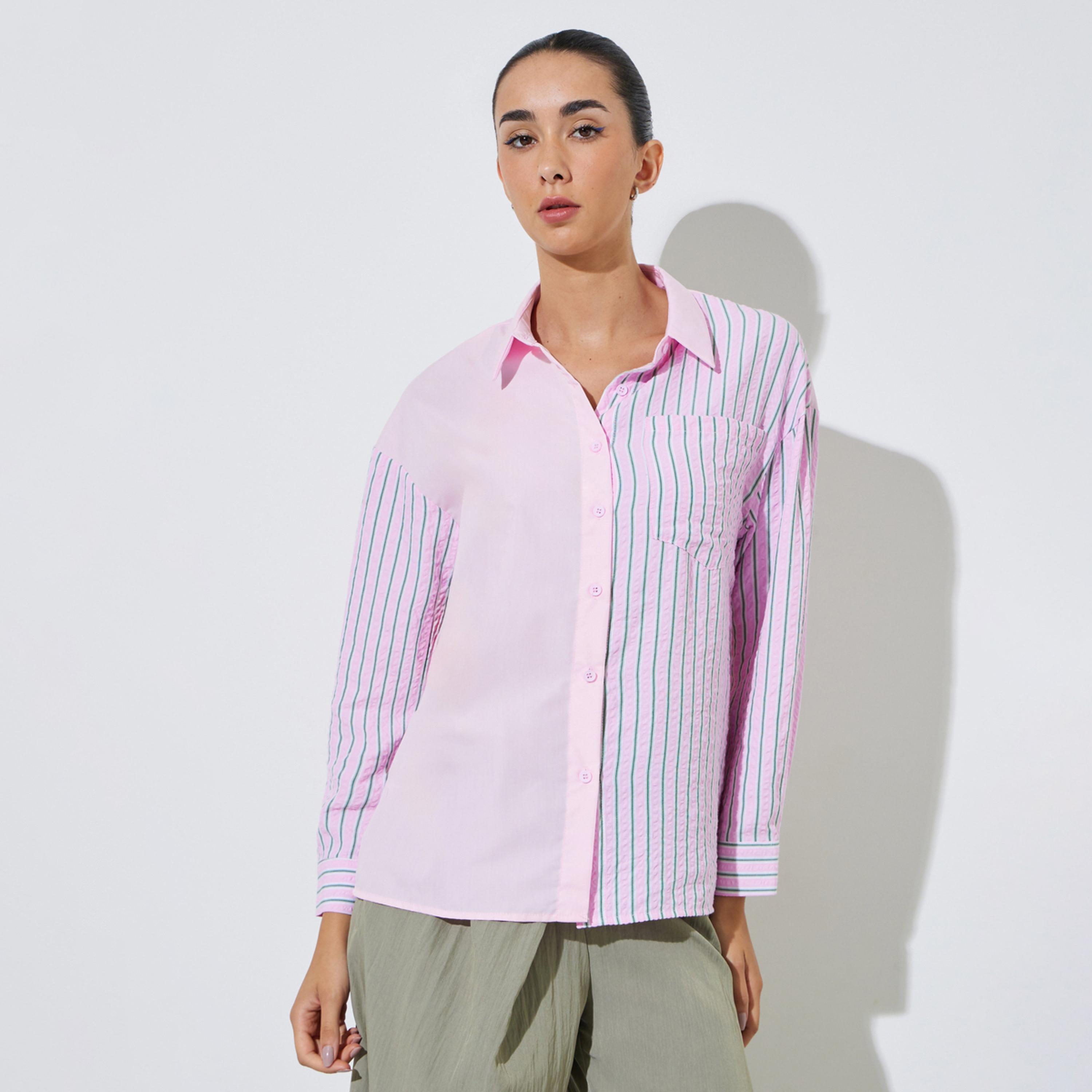 بلوزة طويلة ومخططة-women-clothing-shirtsandblouses-shirts-image-1