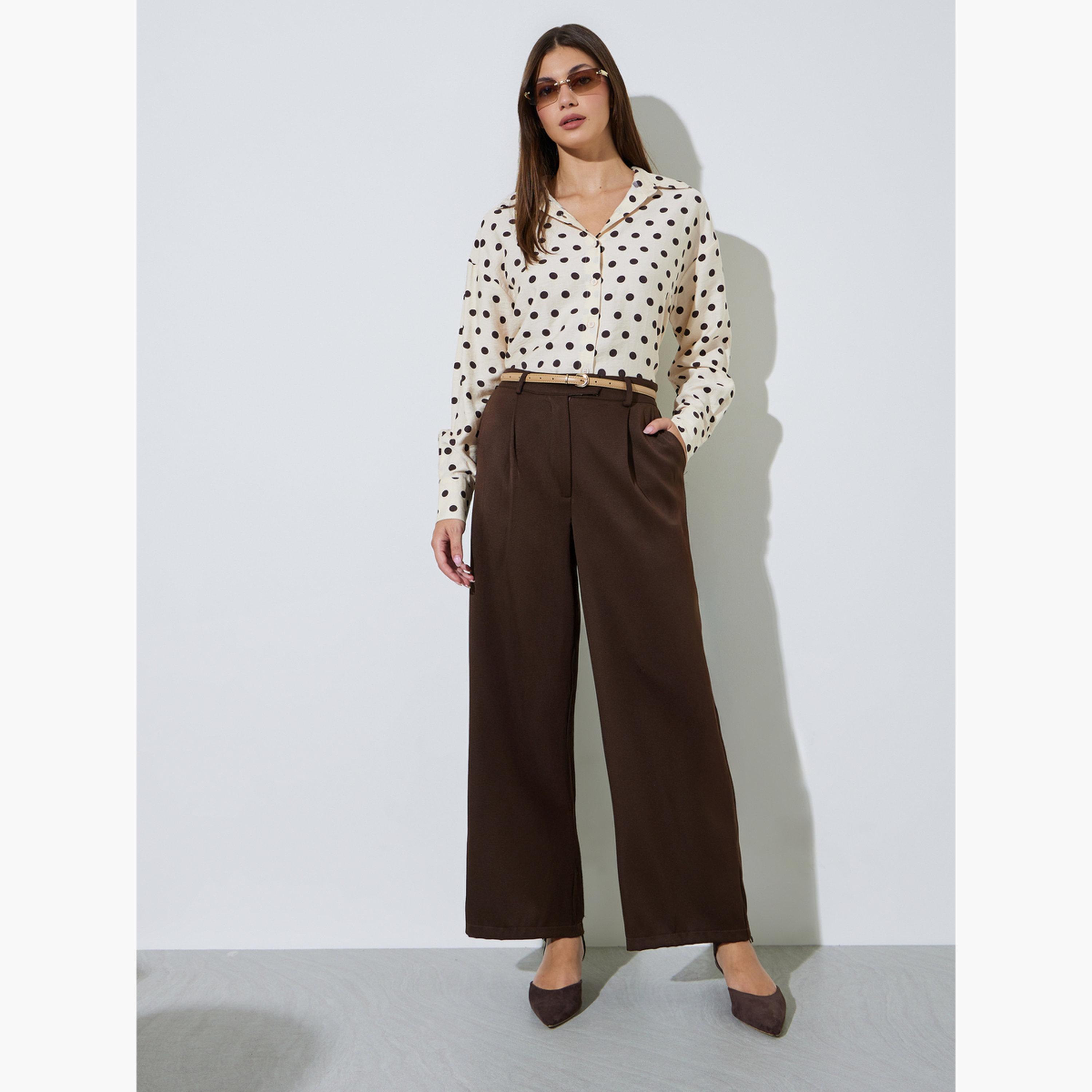 Styli Off-White Polka Dot Long Sleeve Regular Fit Shirt-women-clothing-shirtsandblouses-shirts-image-2