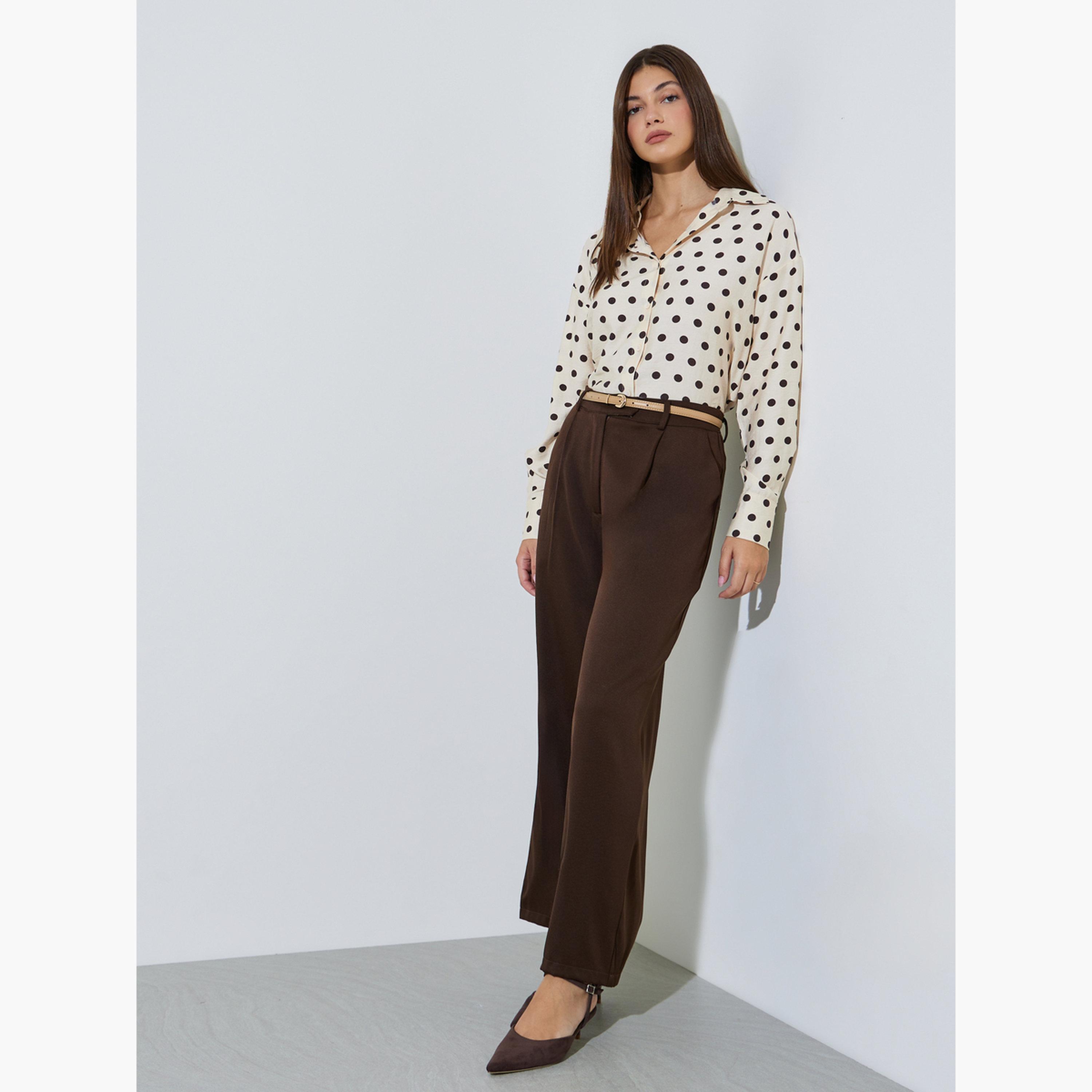 Styli Off-White Polka Dot Long Sleeve Regular Fit Shirt-women-clothing-shirtsandblouses-shirts-image-7