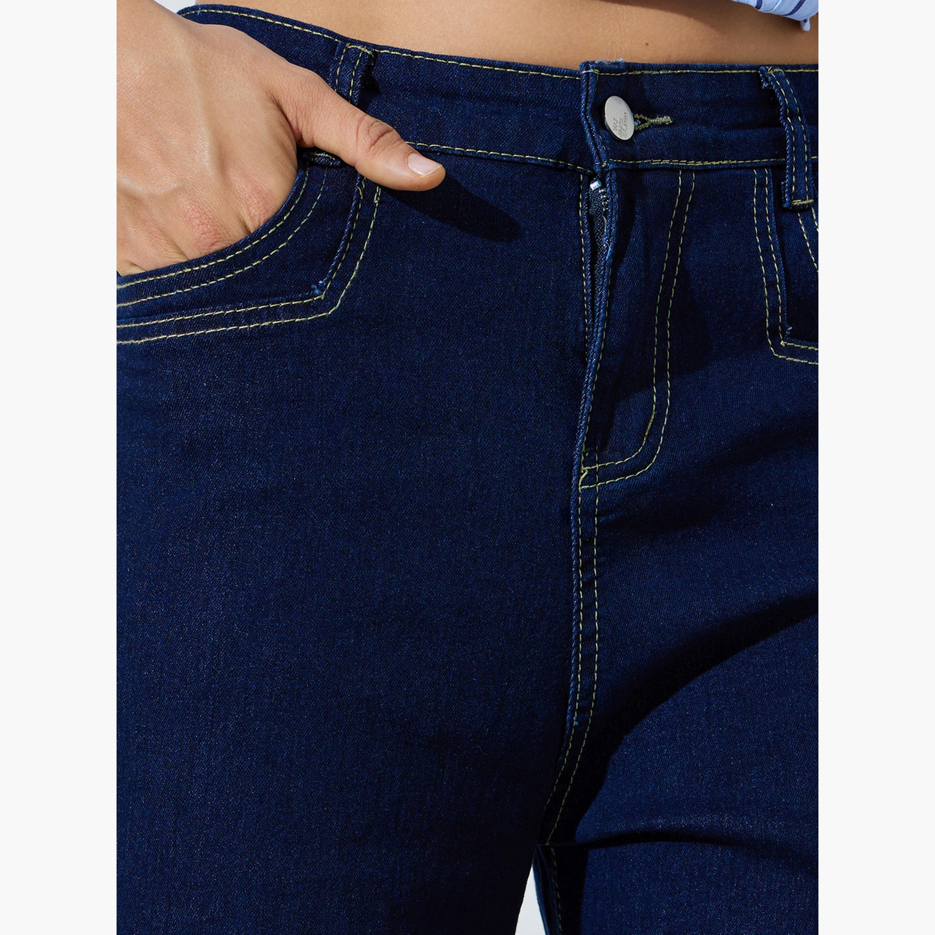 Styli Dark Blue Mid Rise Wide Leg Jeans-women-clothing-bottoms-jeans-image-3