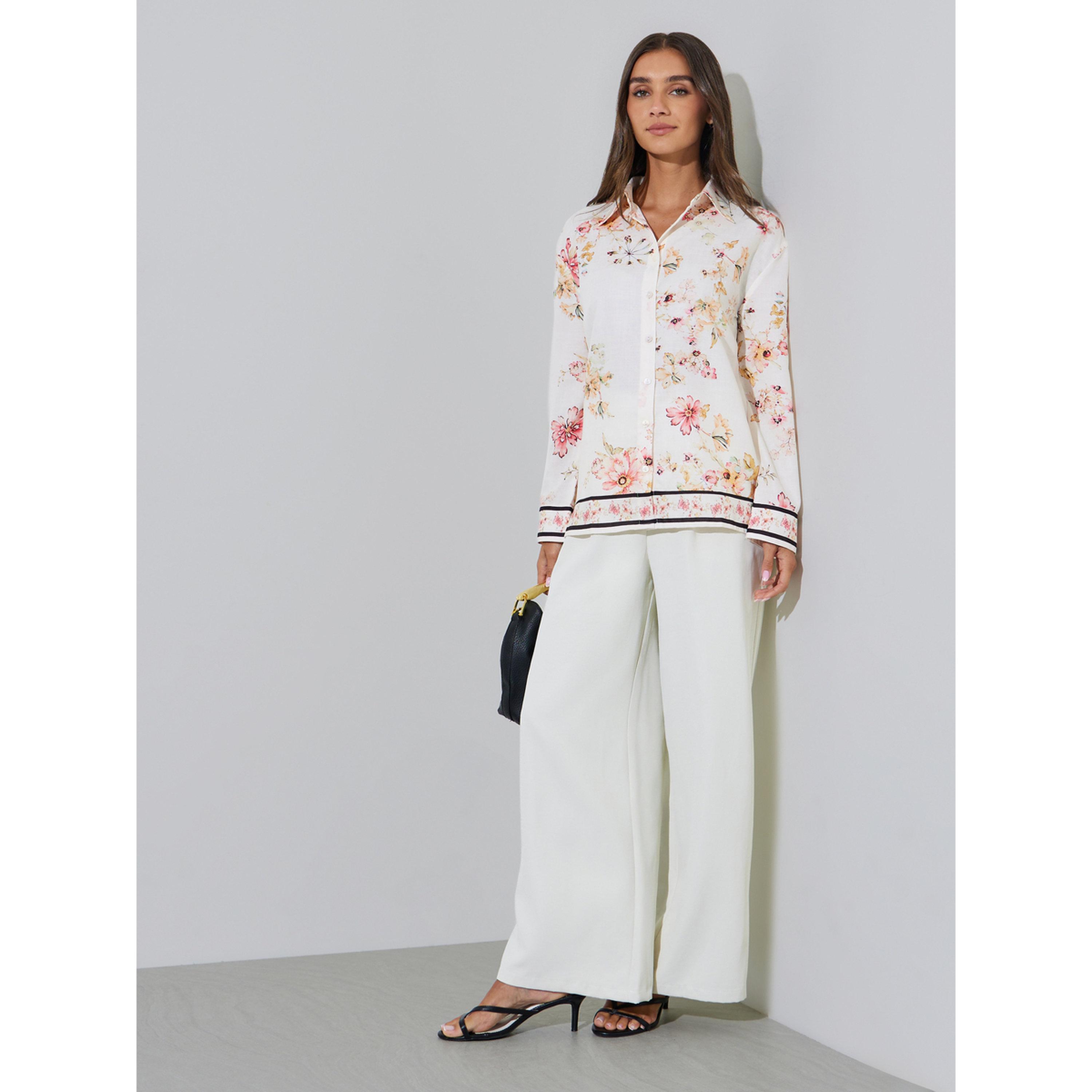 بلوزة واسعة بأكمام طويلة وطبعة زهور باللون السكري-women-clothing-shirtsandblouses-shirts-image-2