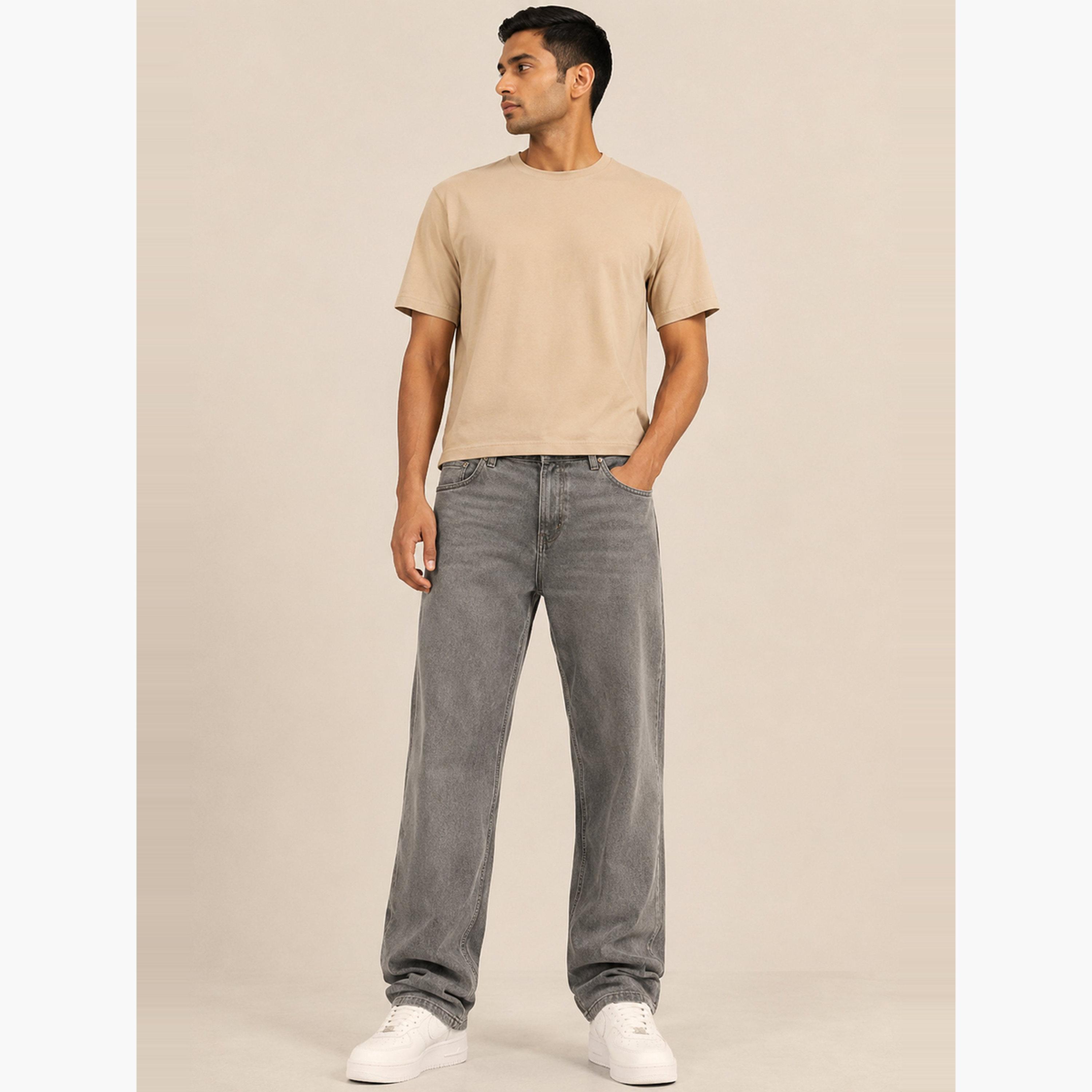 FALCON X Styli Men Relaxed Straight Fit Mid Rise Jeans-men-clothing-bottoms-jeans-image-2