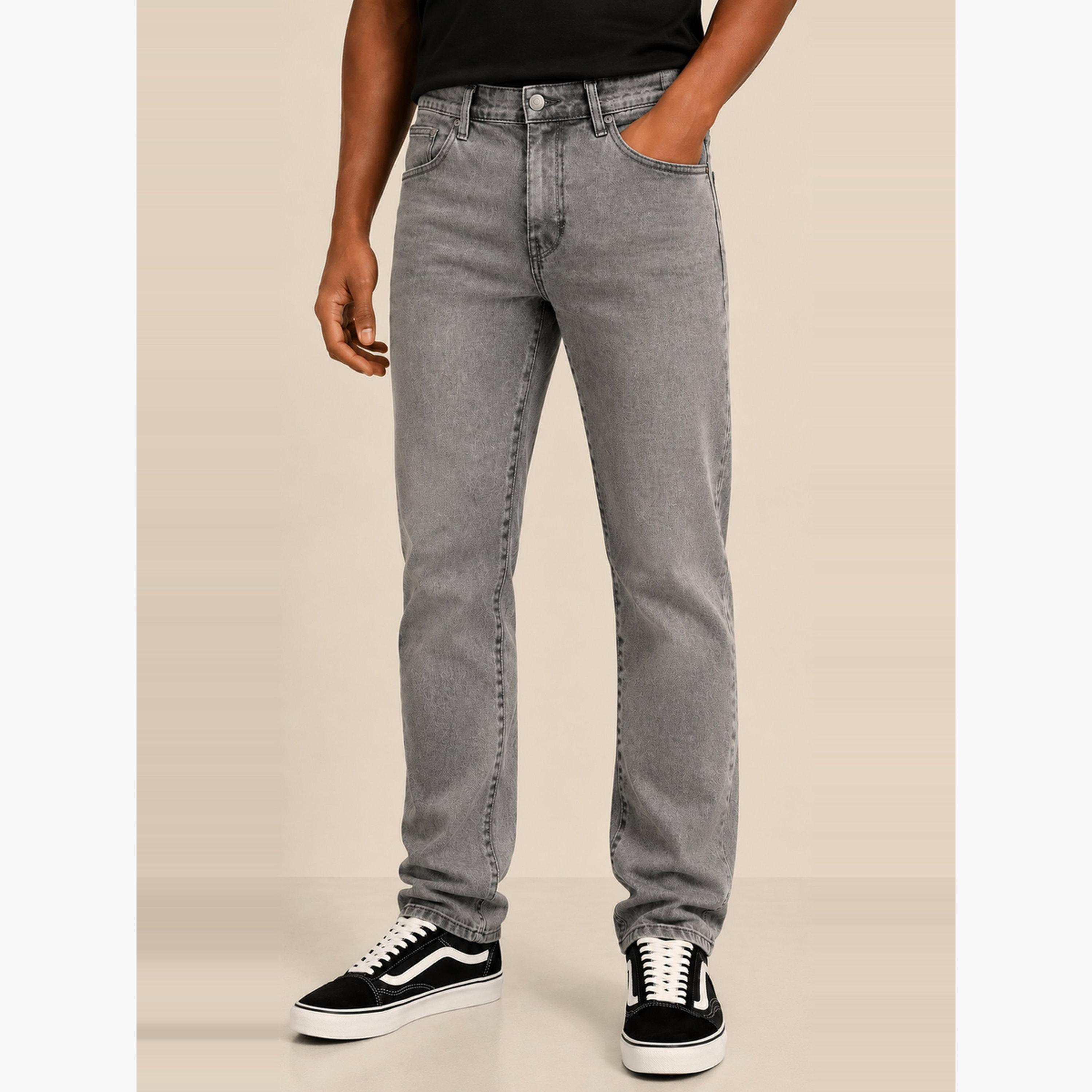 جينز بقصة عادية وخصر متوسط للرجال-men-clothing-bottoms-jeans-image-1