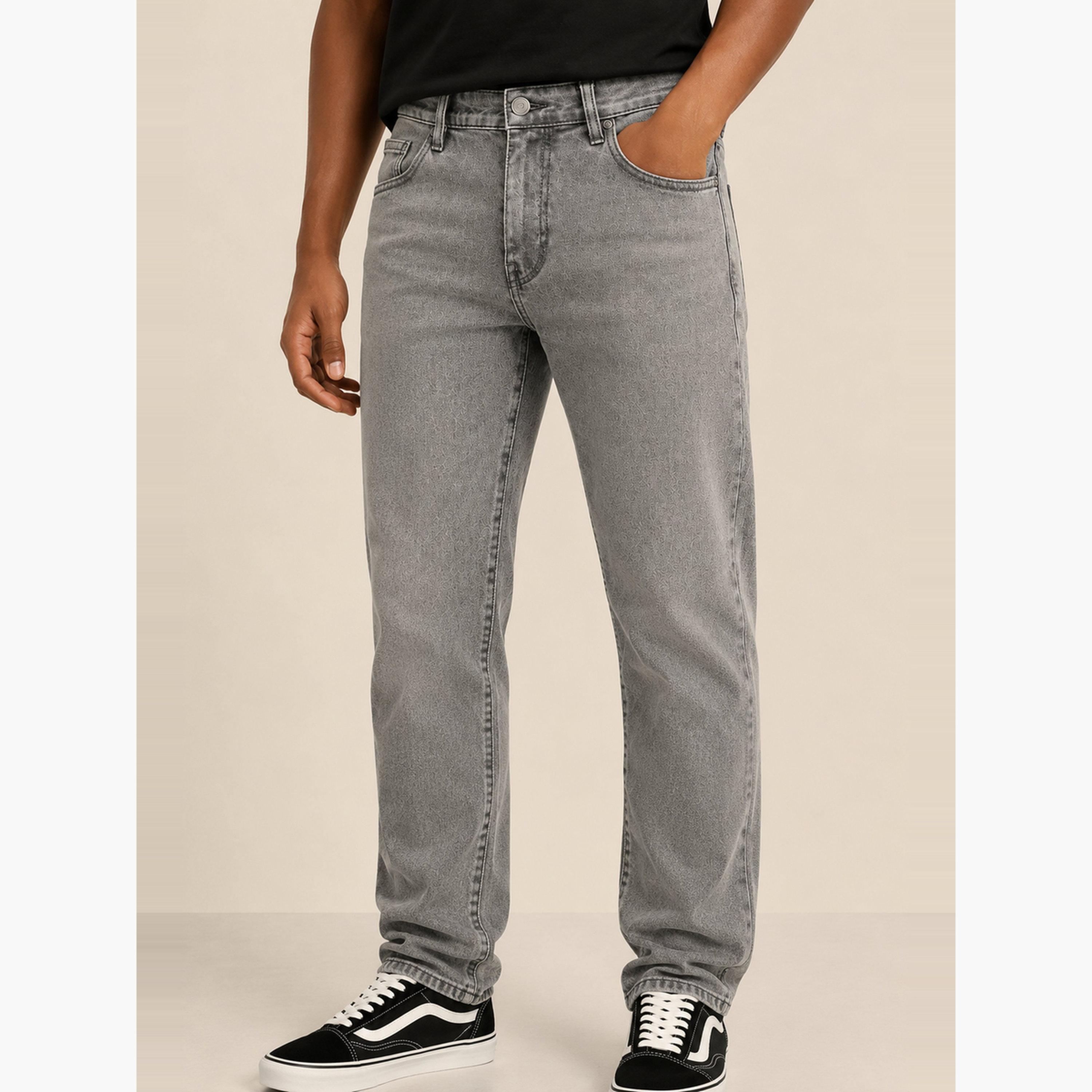 جينز بقصة عادية وخصر متوسط للرجال-men-clothing-bottoms-jeans-image-5
