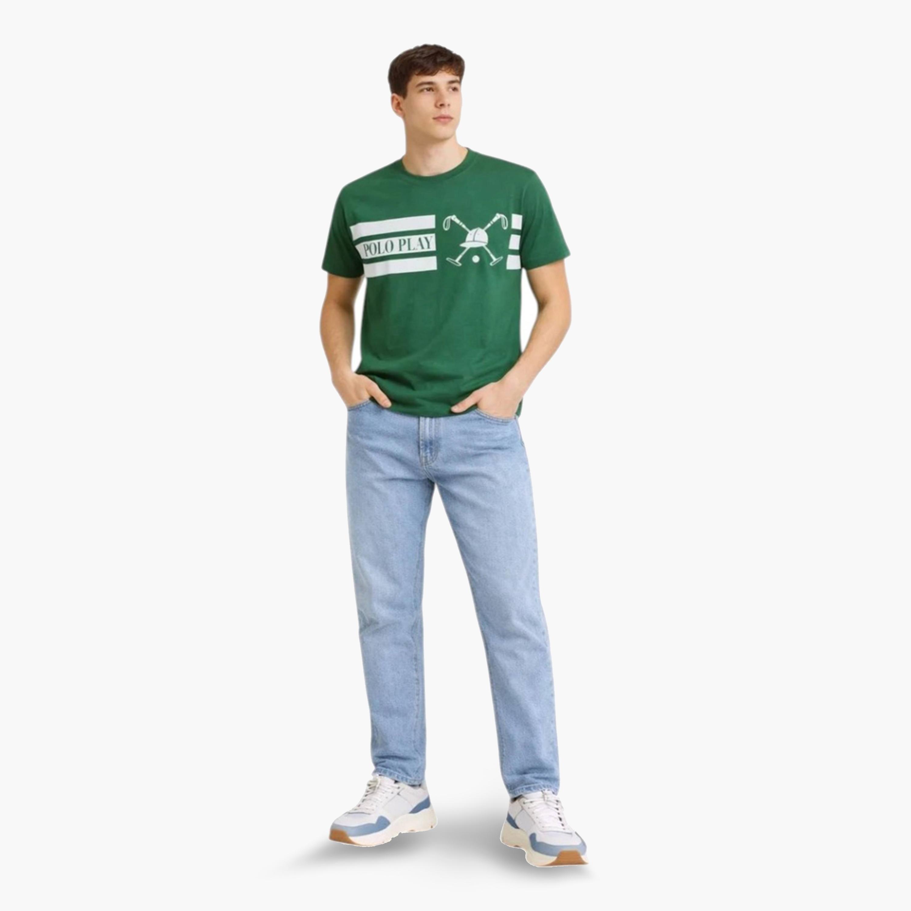 تيشيرت بأكمام قصيرة وشعار جرافيك للرجال-men-clothing-tshirtsandpolos-tshirts-image-2