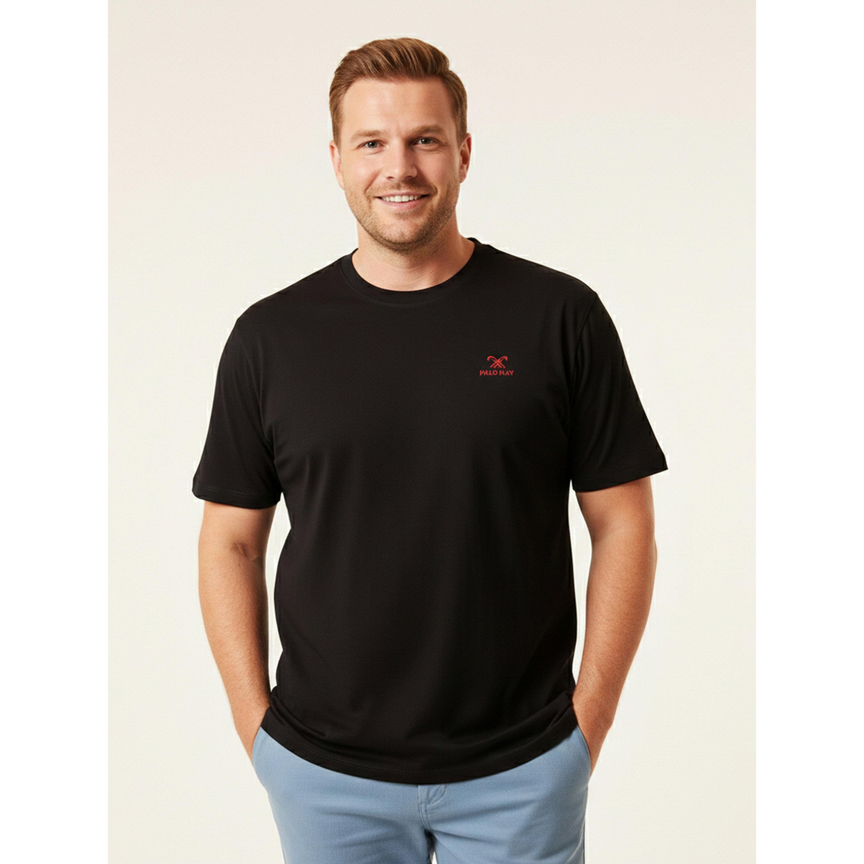 تيشيرت بياقة دائرية وتفاصيل شعار للرجال-men-clothing-tshirtsandpolos-tshirts-image-1