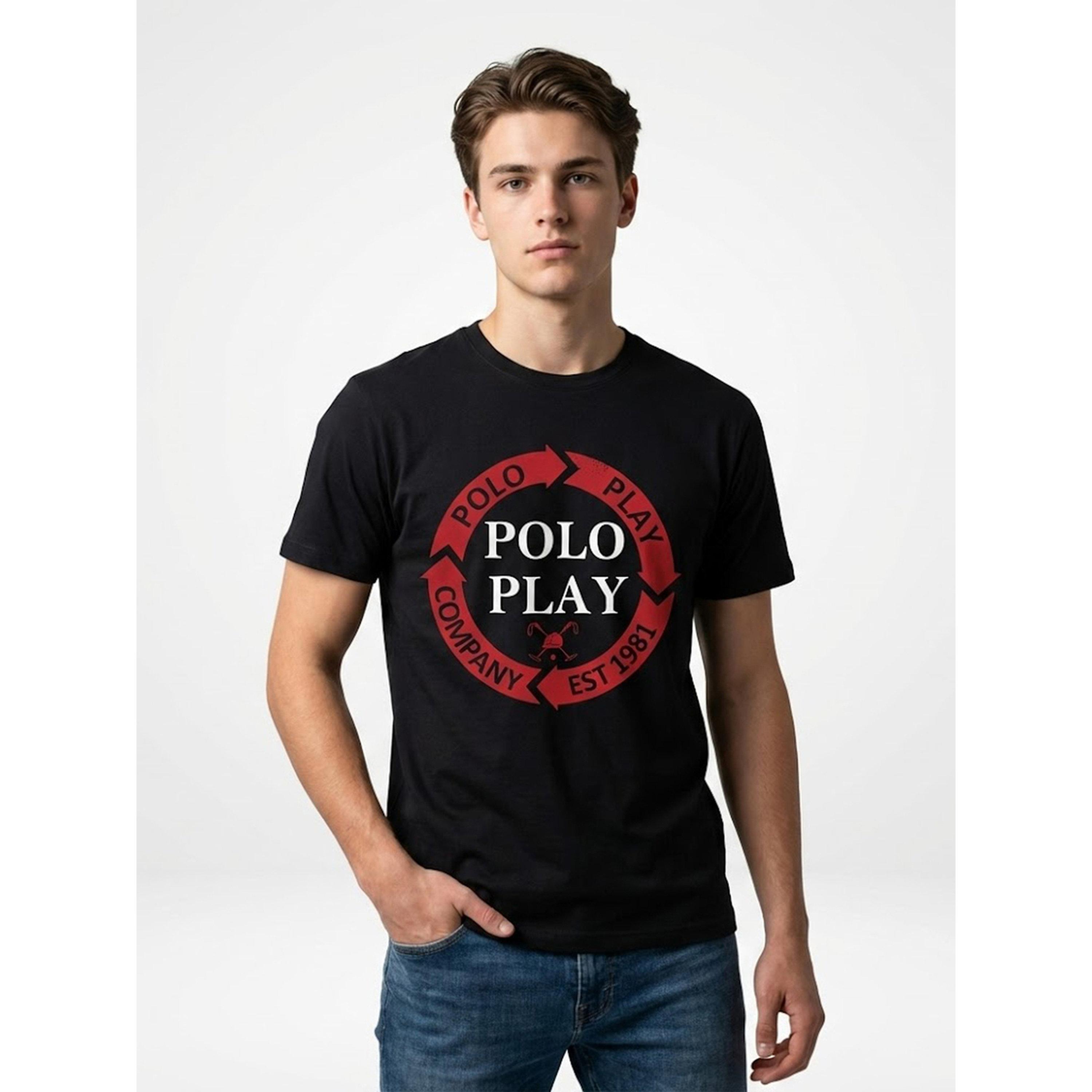 تيشيرت بياقة دائرية وشعار جرافيك للرجال-men-clothing-tshirtsandpolos-tshirts-image-1