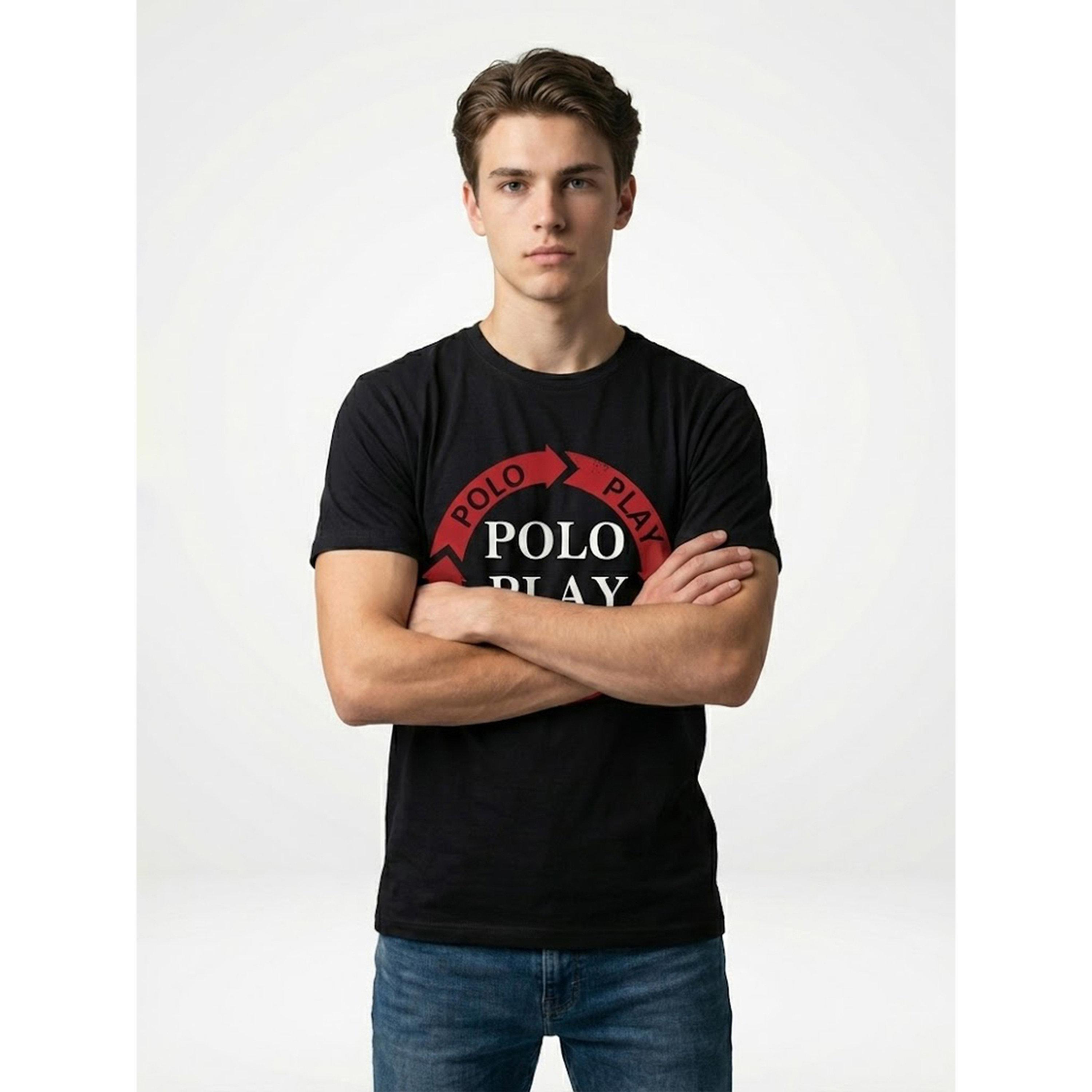 تيشيرت بياقة دائرية وشعار جرافيك للرجال-men-clothing-tshirtsandpolos-tshirts-image-2