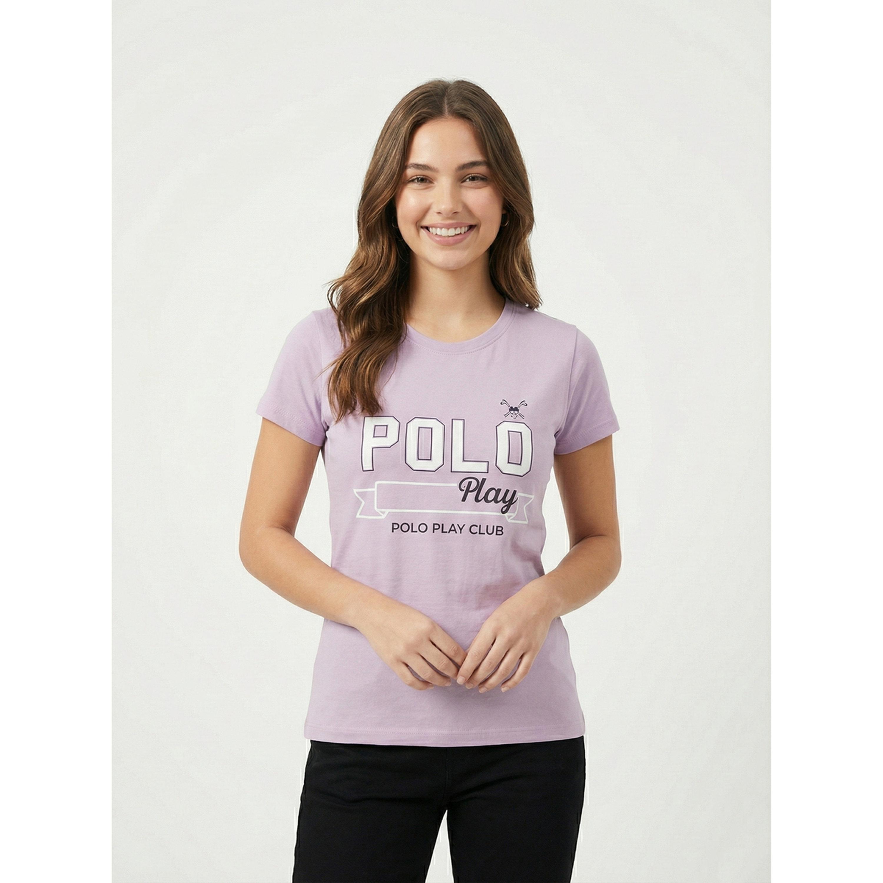 تيشيرت بياقة دائرية وشعار جرافيك-women-clothing-tshirts-image-1