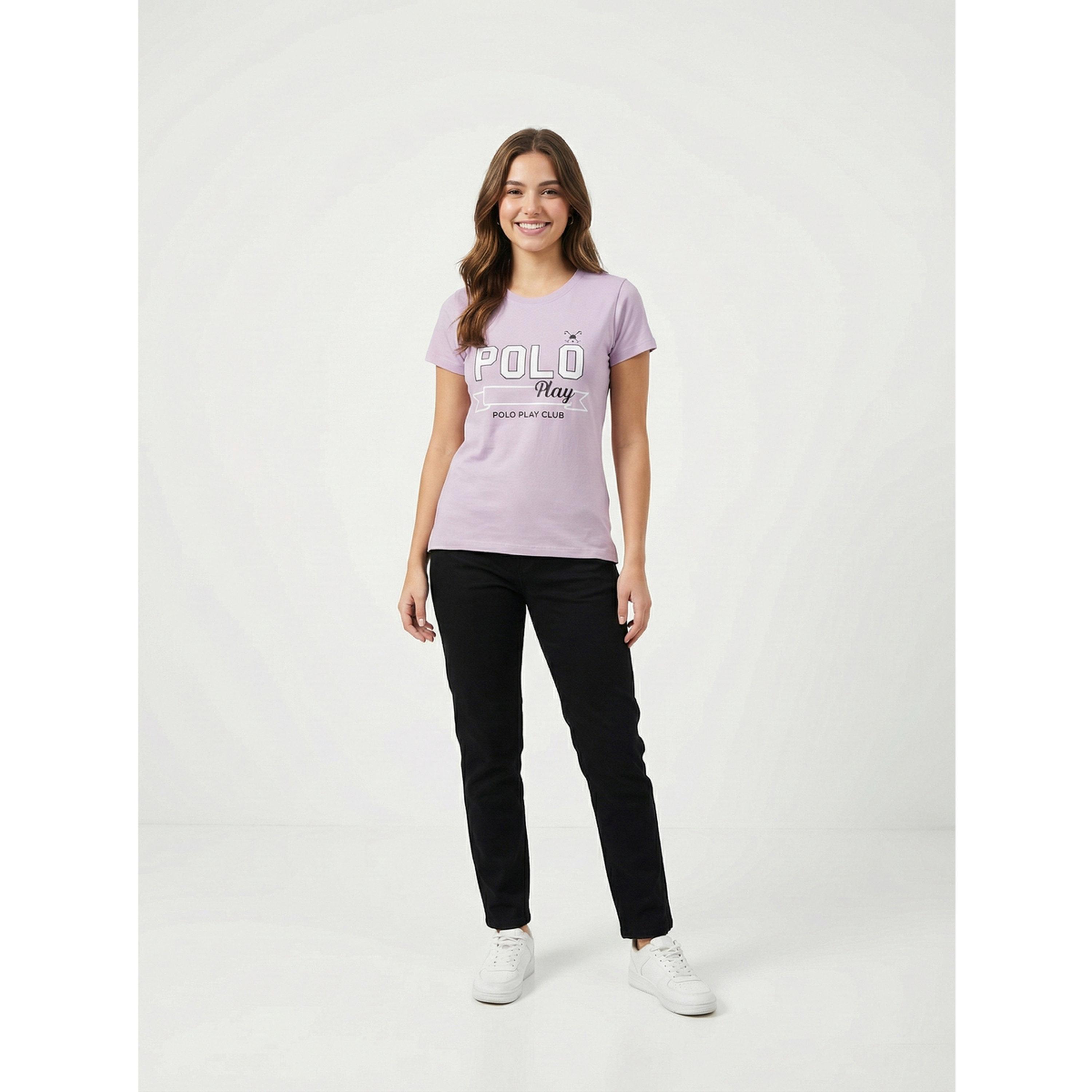 تيشيرت بياقة دائرية وشعار جرافيك-women-clothing-tshirts-image-2