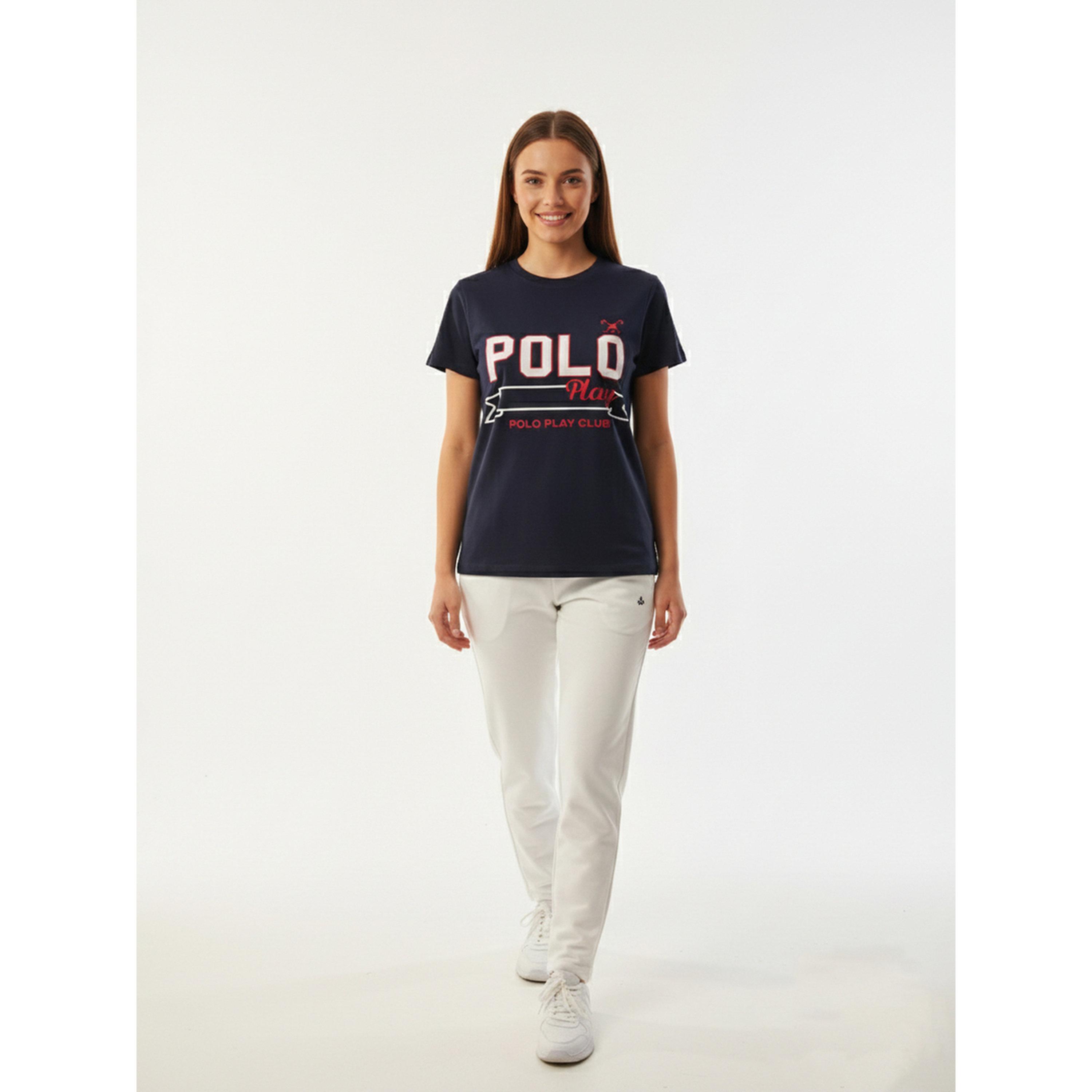 تيشيرت بياقة دائرية وطبعة شعار-women-clothing-tshirts-image-2