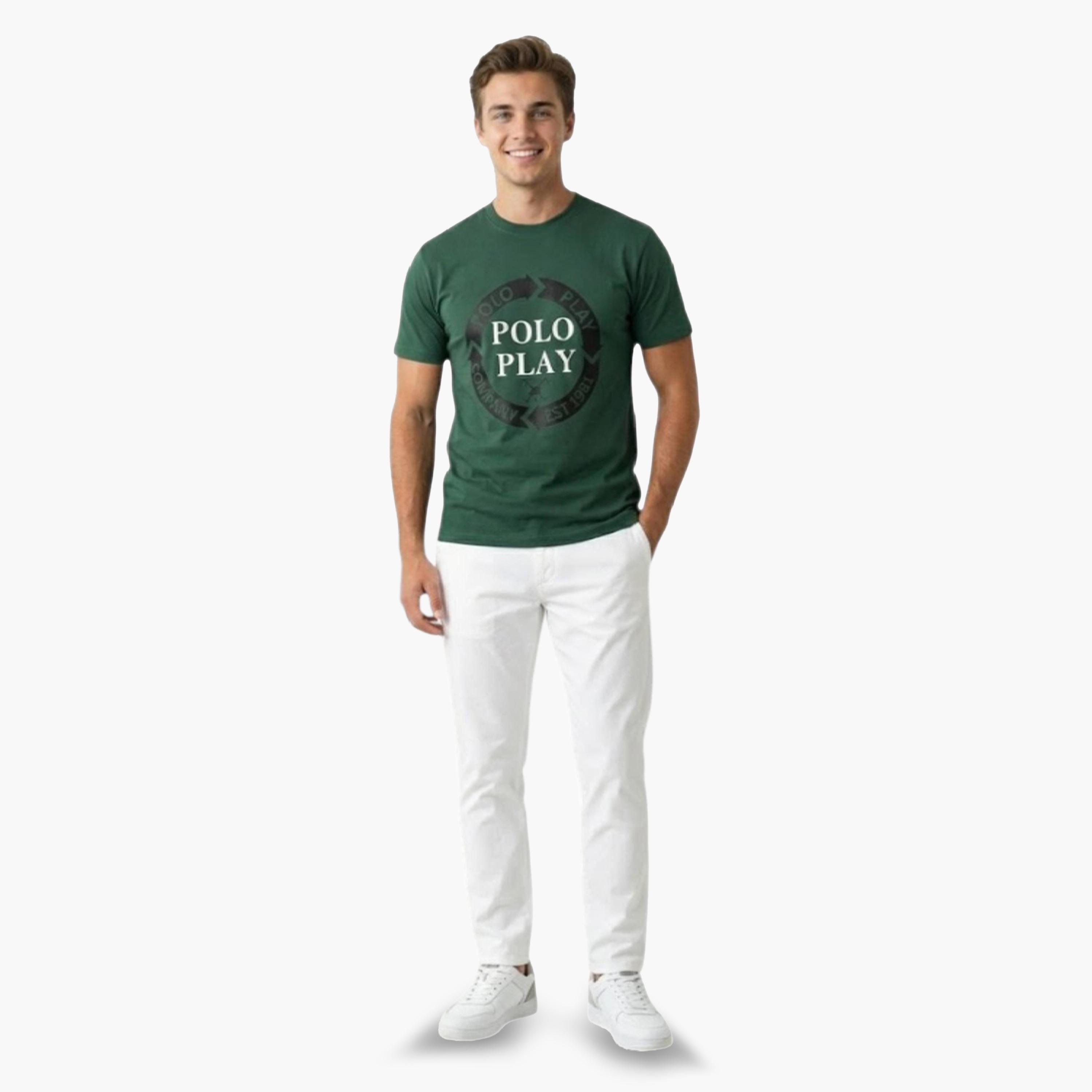 تيشيرت بأكمام قصيرة وشعار جرافيك للرجال-men-clothing-tshirtsandpolos-tshirts-image-2