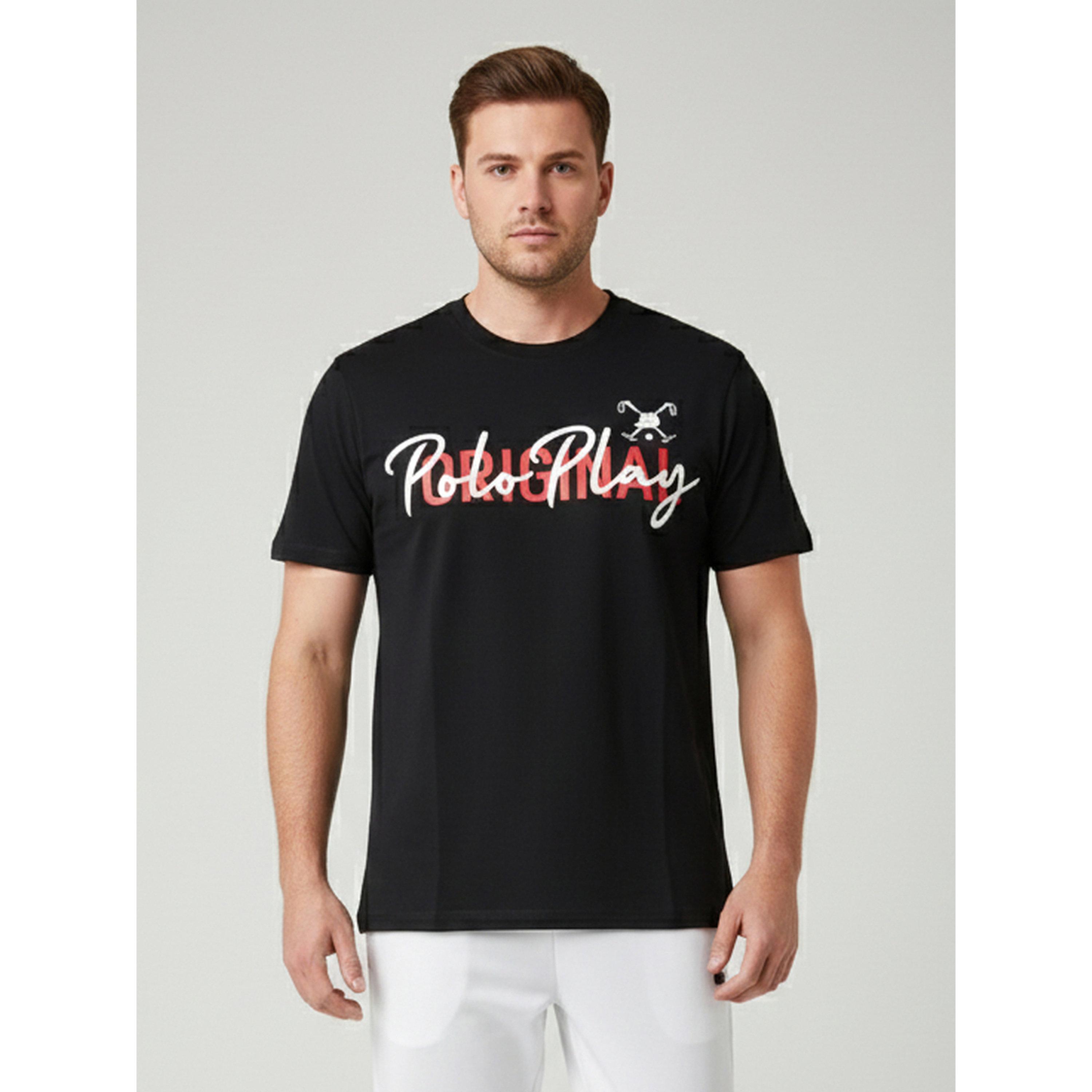 تيشيرت بياقة دائرية وشعار جرافيك للرجال-men-clothing-tshirtsandpolos-tshirts-image-1