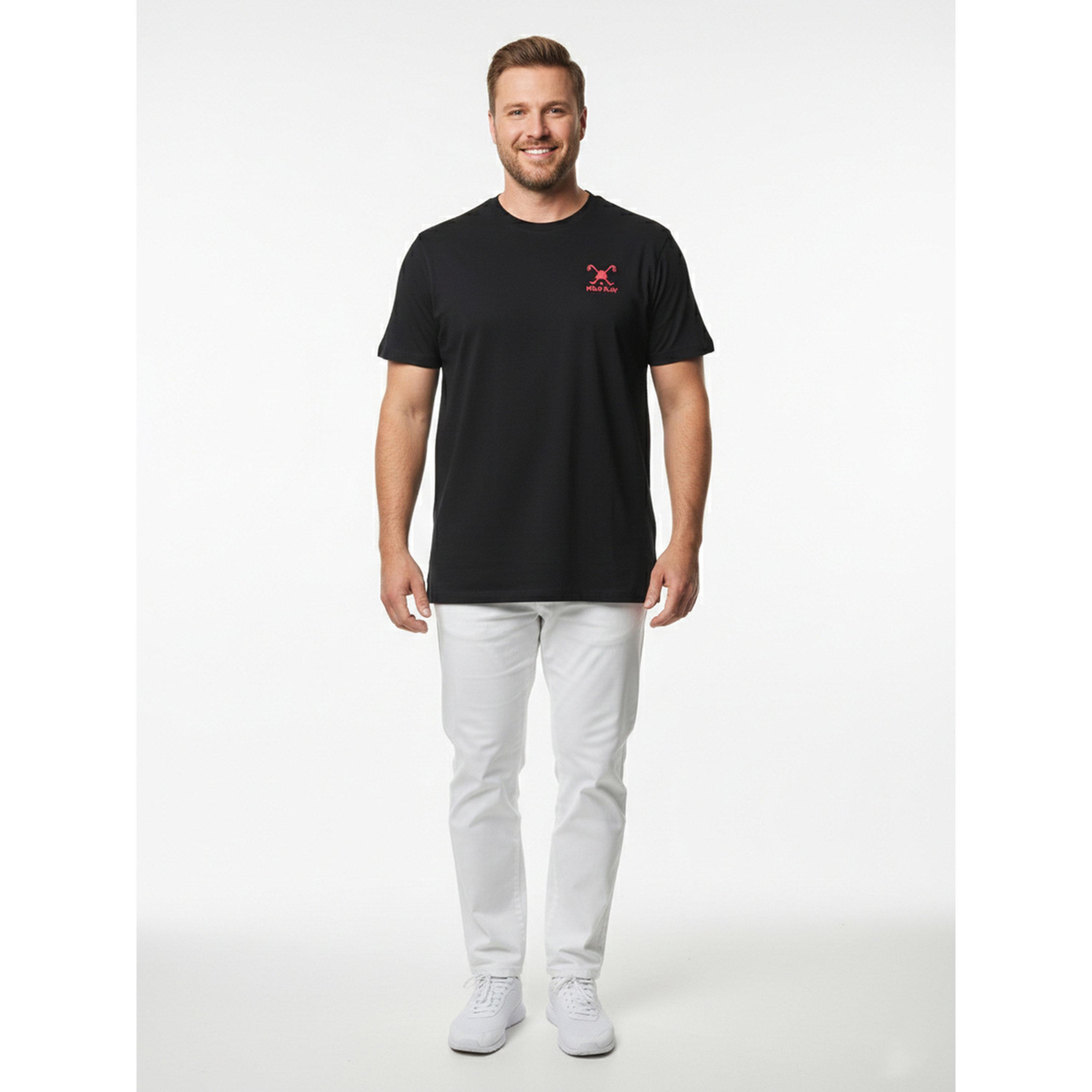 تيشيرت بأكمام قصيرة وتفاصيل شعار للرجال-men-clothing-tshirtsandpolos-tshirts-image-2